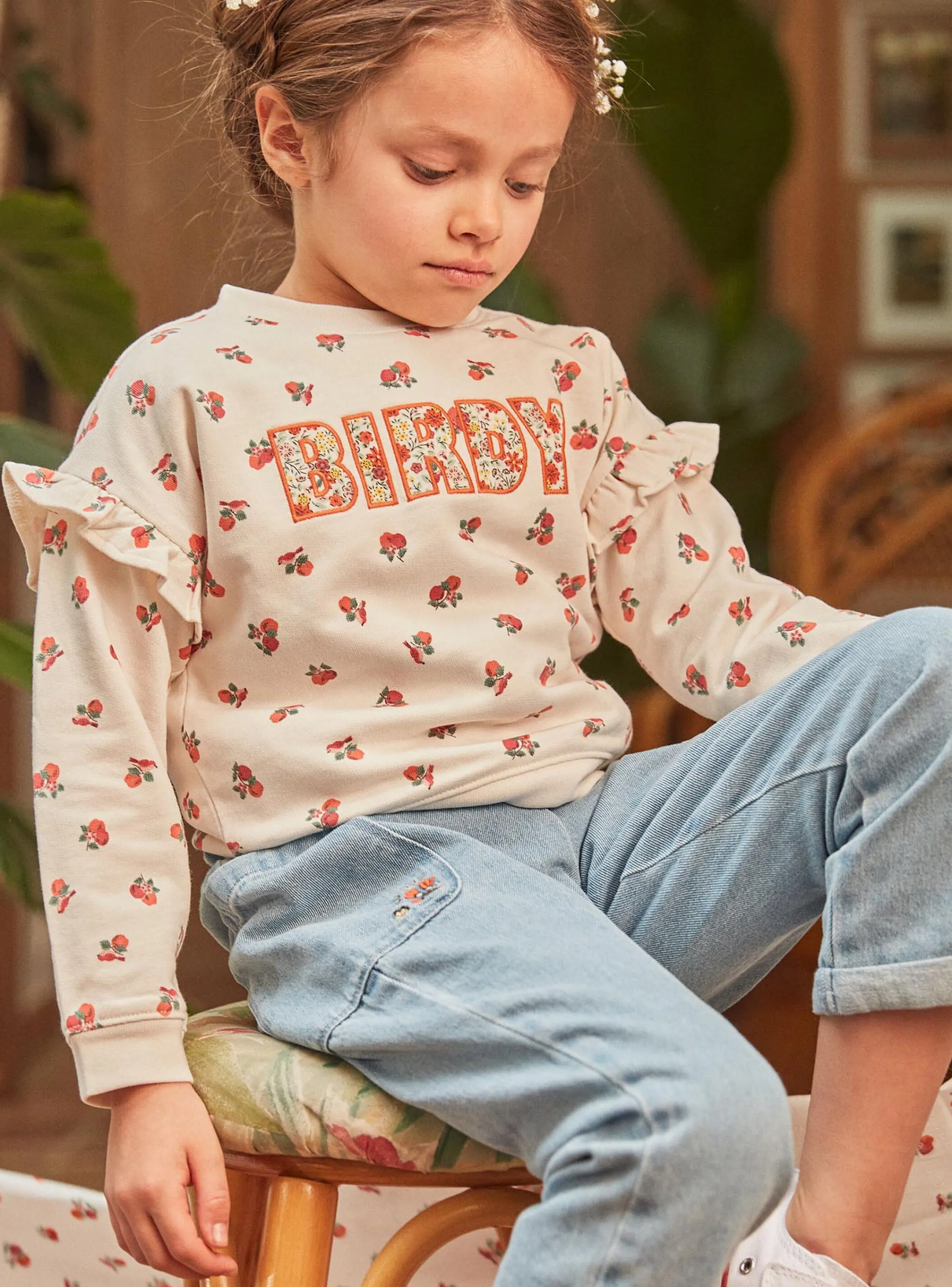 Best Sergent Major Ivory sweatshirt with fruit print