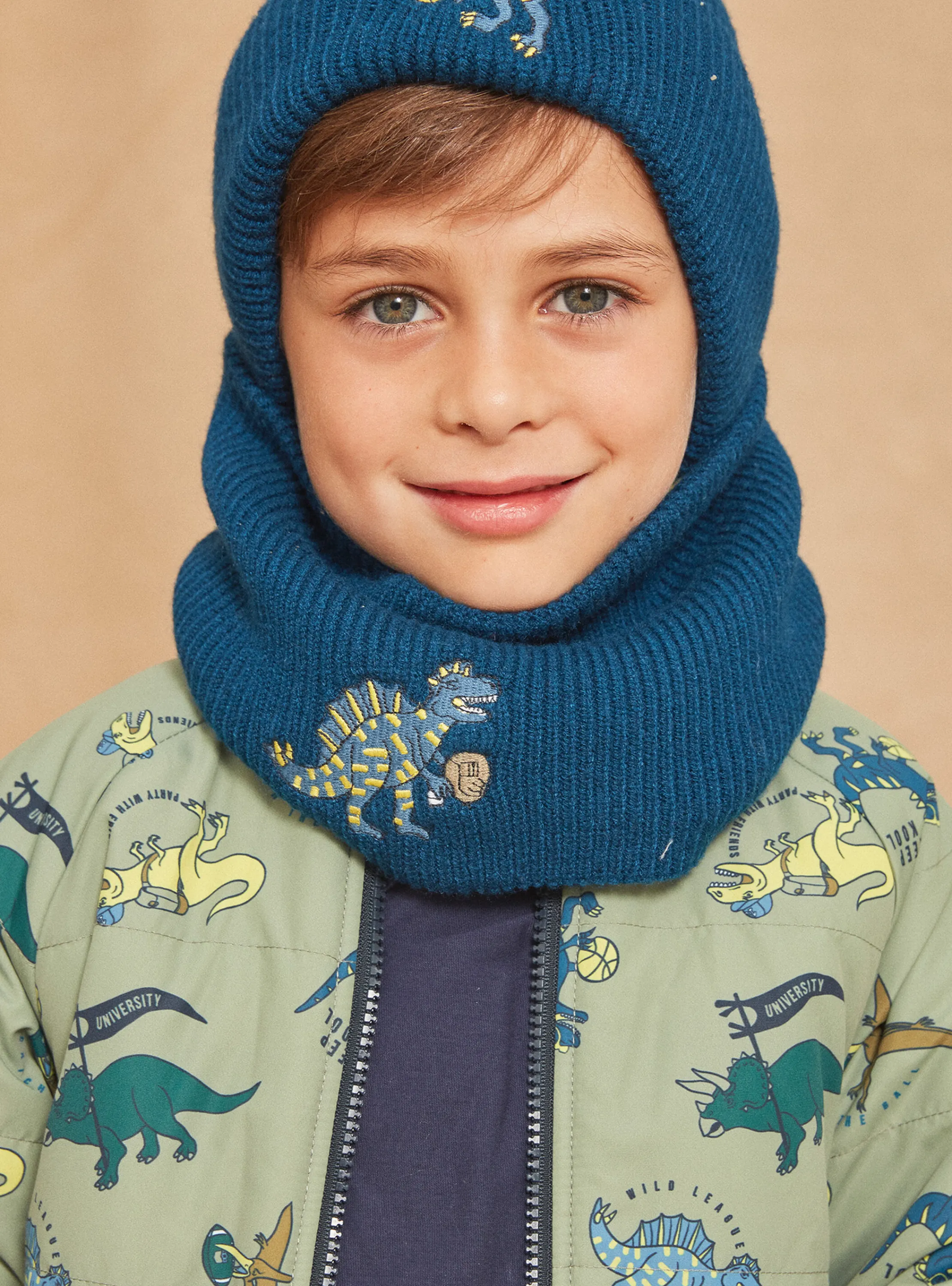 Hot Sergent Major Knitted petrol blue snood