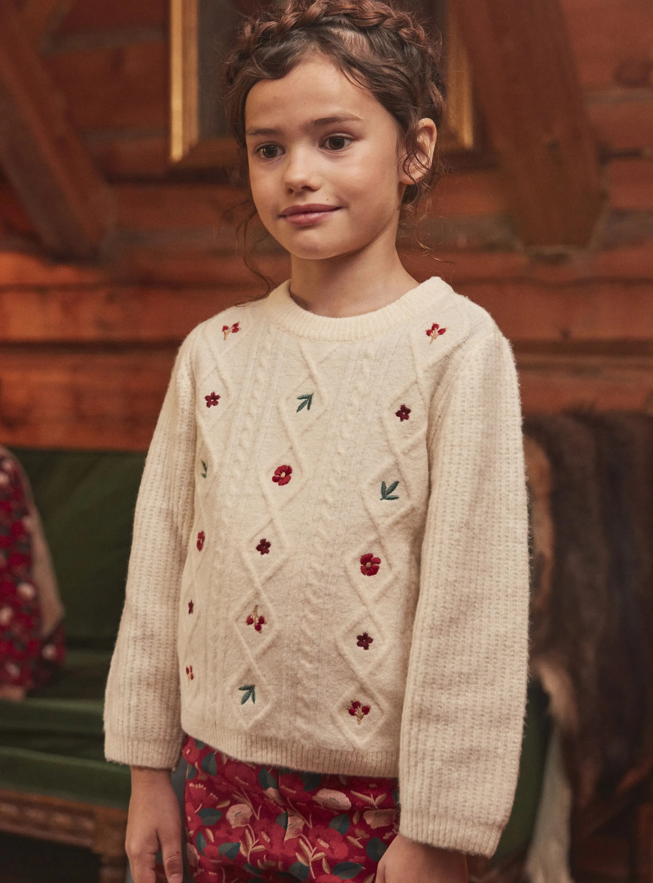 New Sergent Major Light beige cable-knit sweater