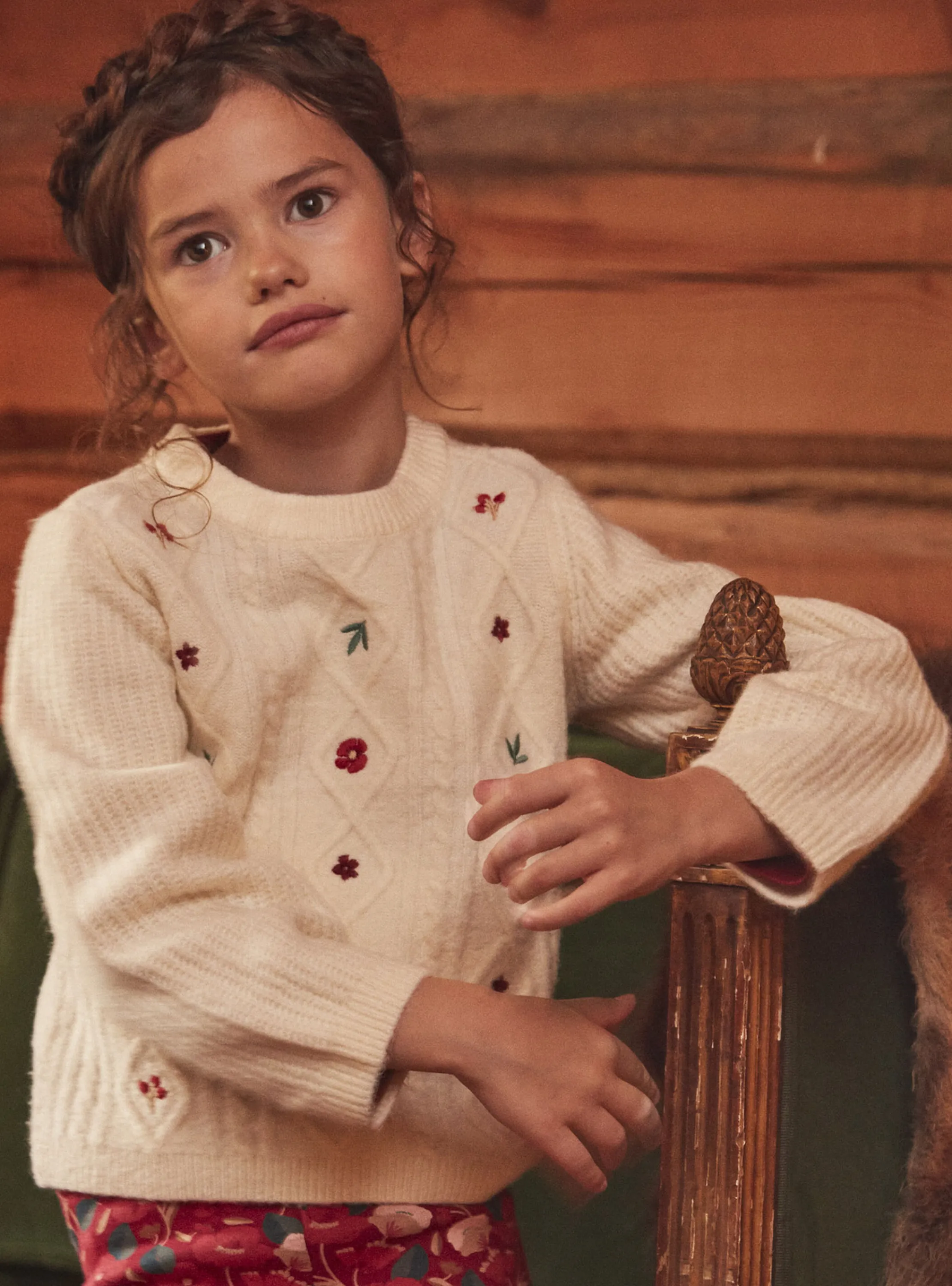 New Sergent Major Light beige cable-knit sweater