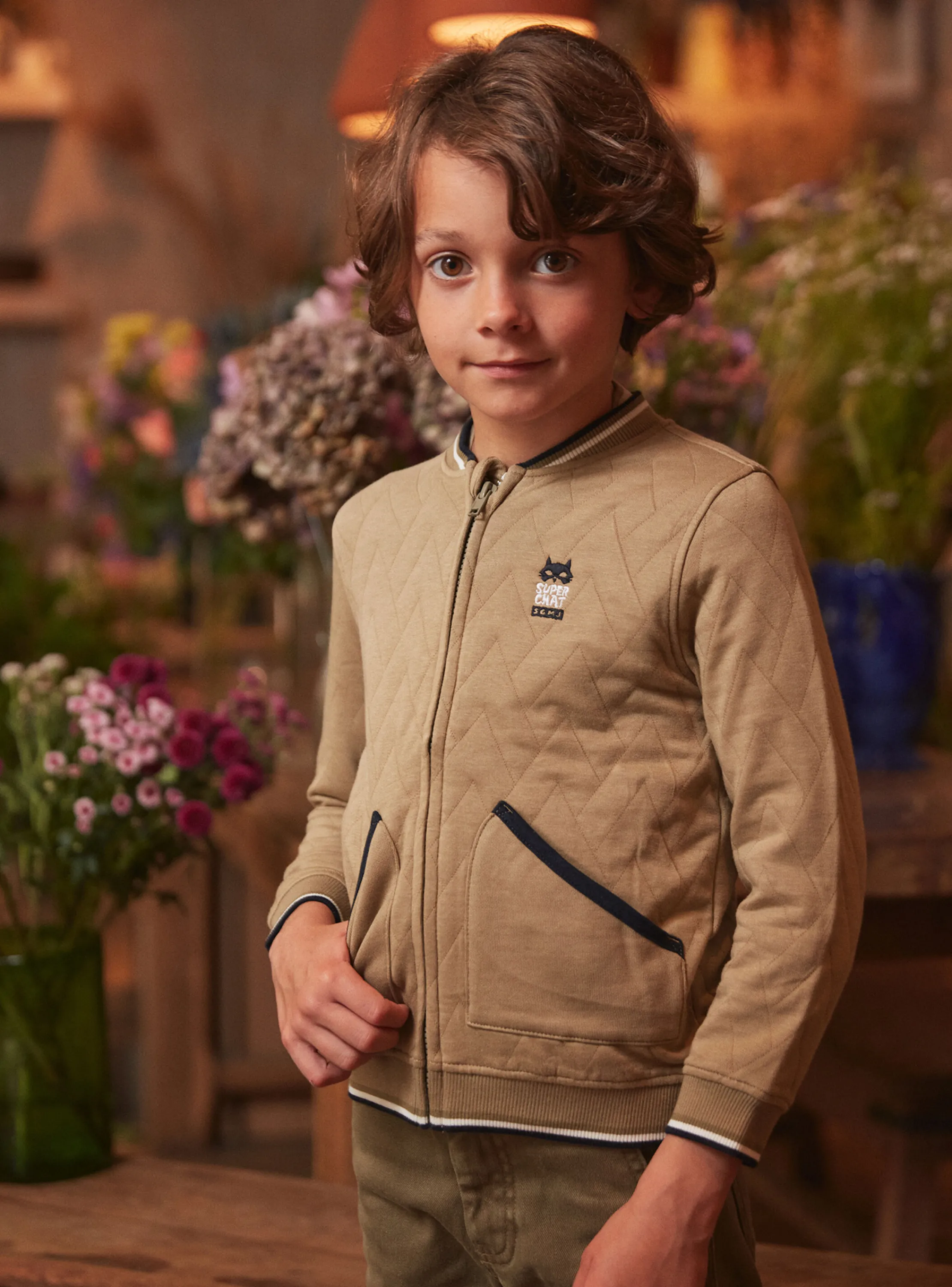 Discount Sergent Major Light Kaki KIDS CARDIGAN