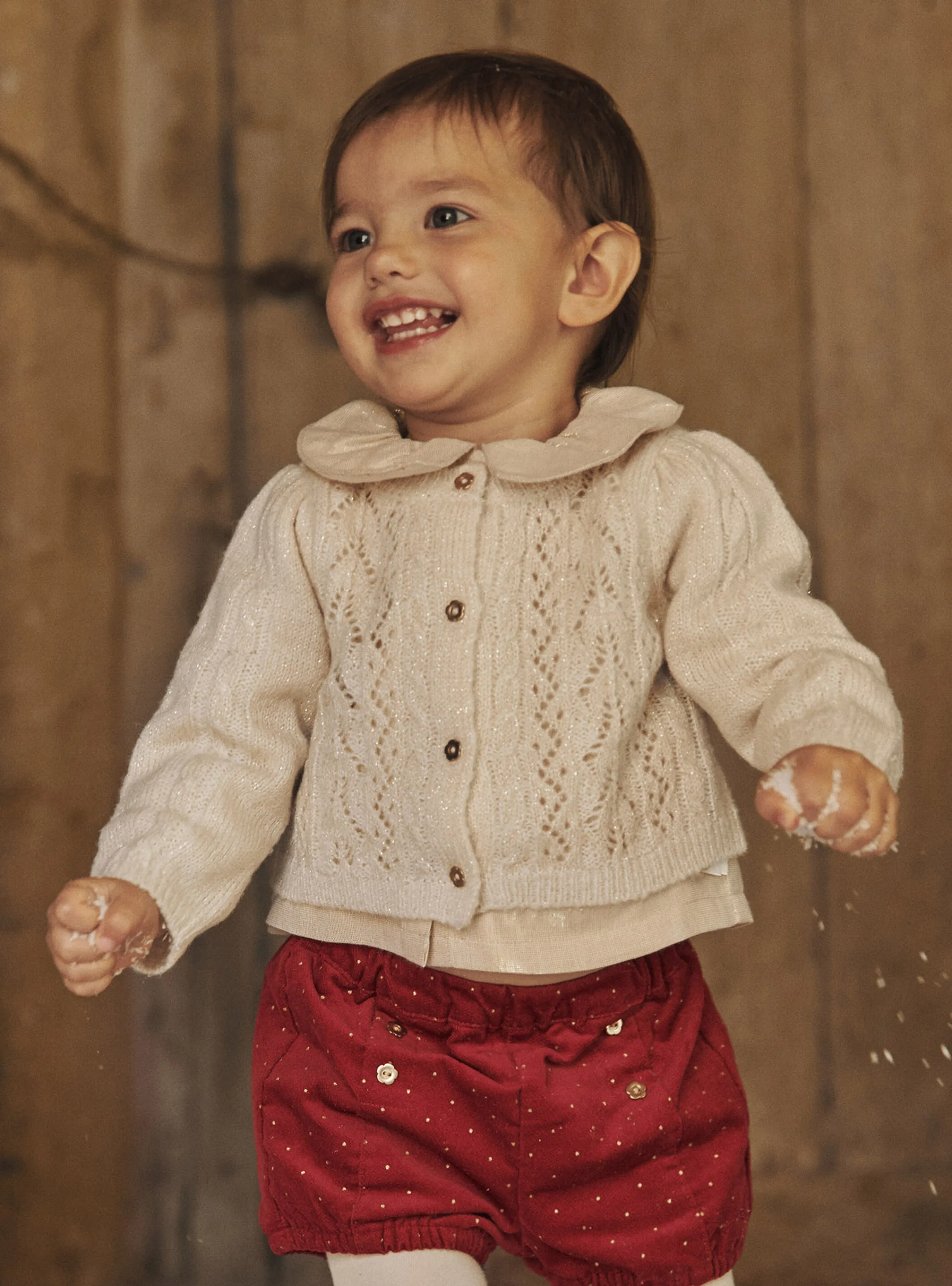 Hot Sergent Major long sleeved ecru cardigan