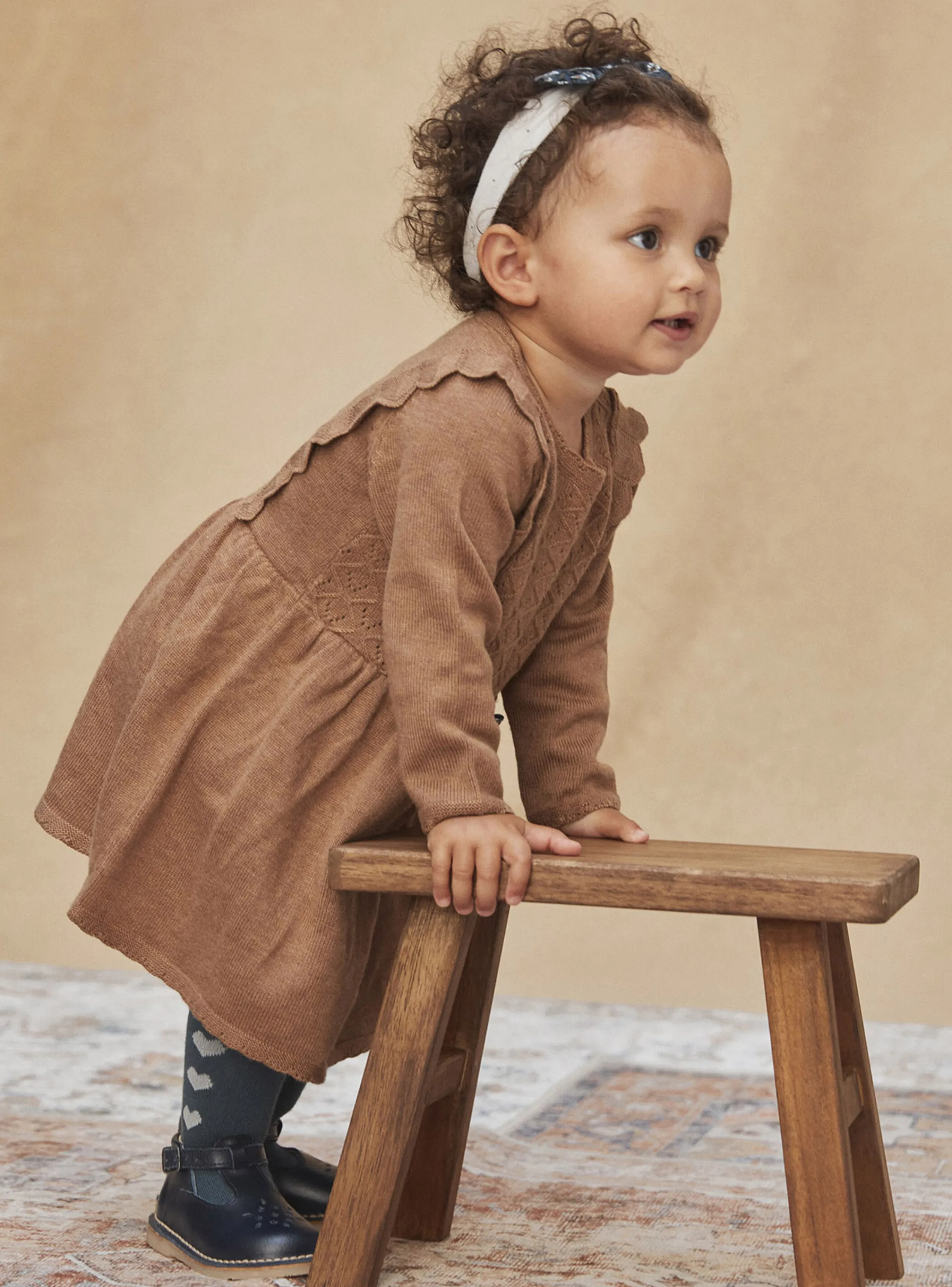 Cheap Sergent Major Mottled brown dress in fancy knit
