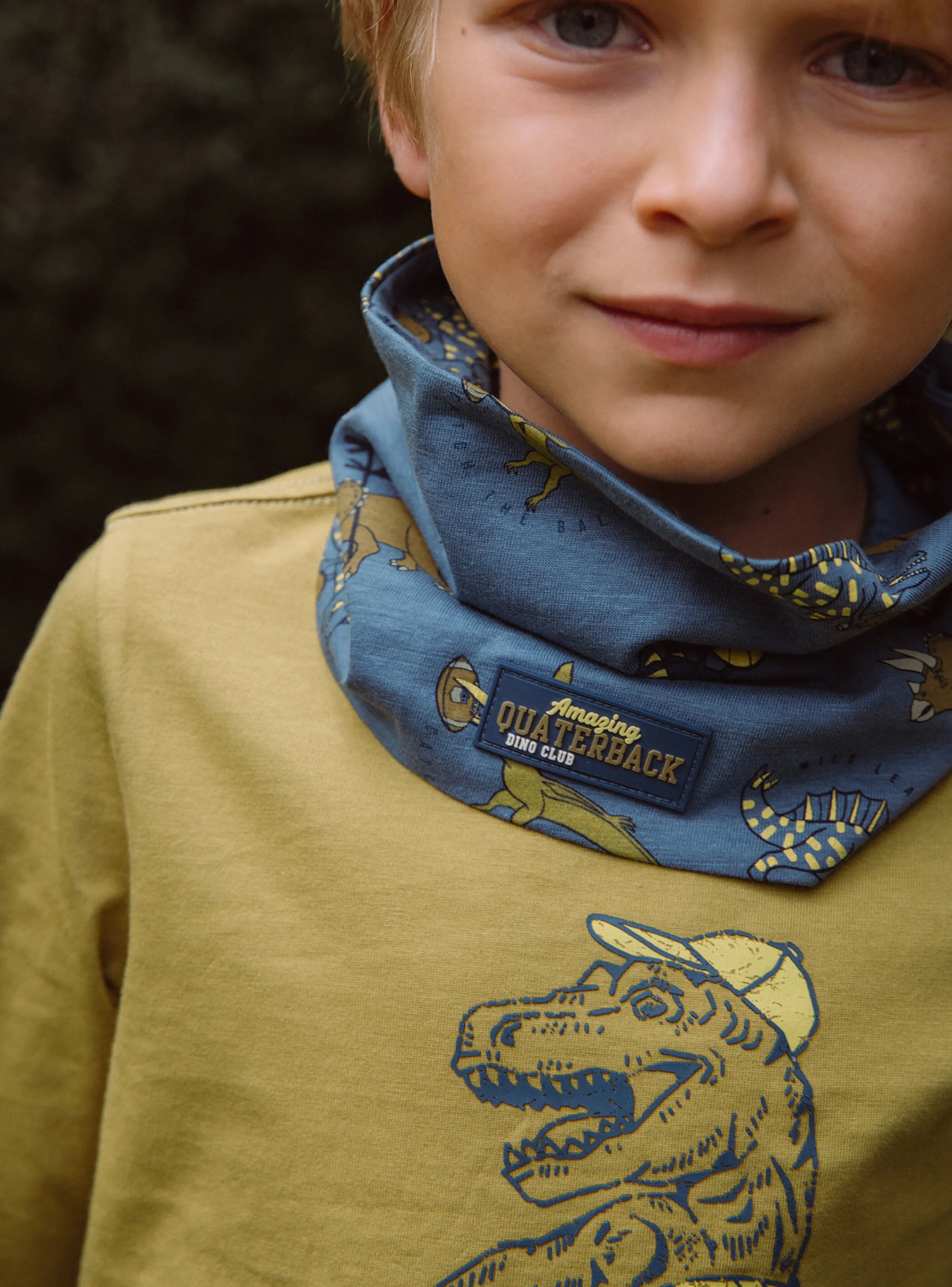 Best Sale Sergent Major Mustard yellow T-shirt with dinosaur motif