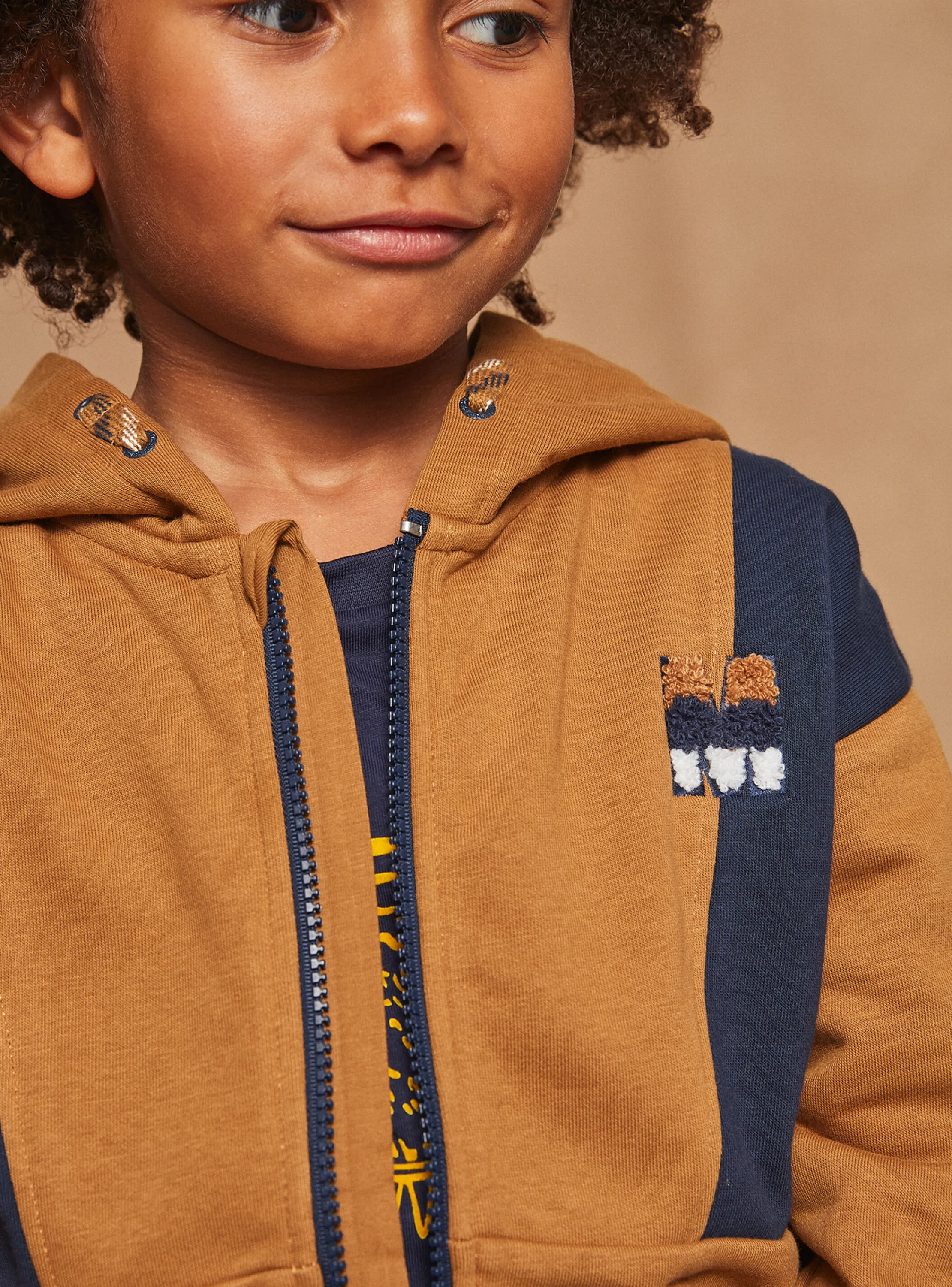 Sale Sergent Major Navy and brown hoodie