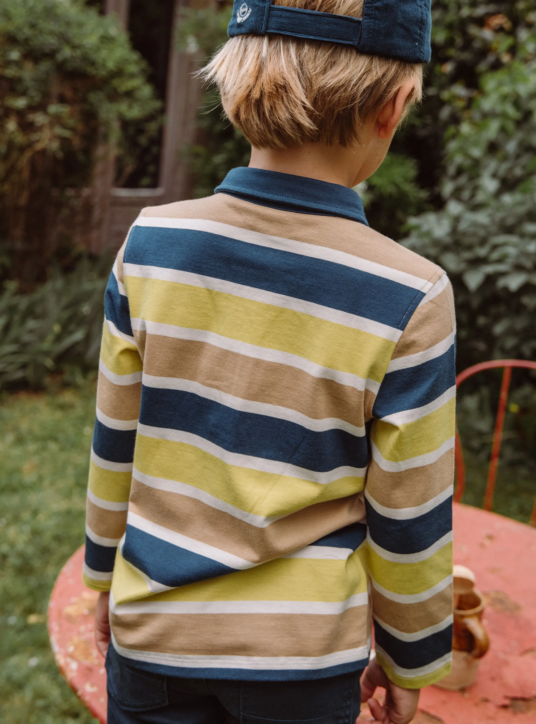 Flash Sale Sergent Major Navy, beige and green striped polo shirt
