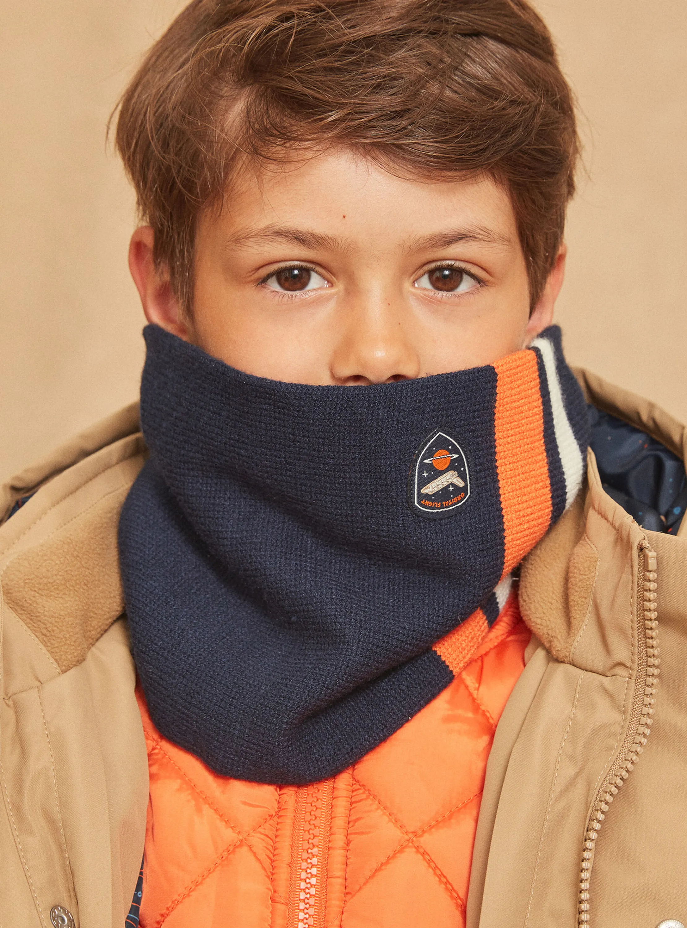 Best Sergent Major Navy blue and orange knitted snood