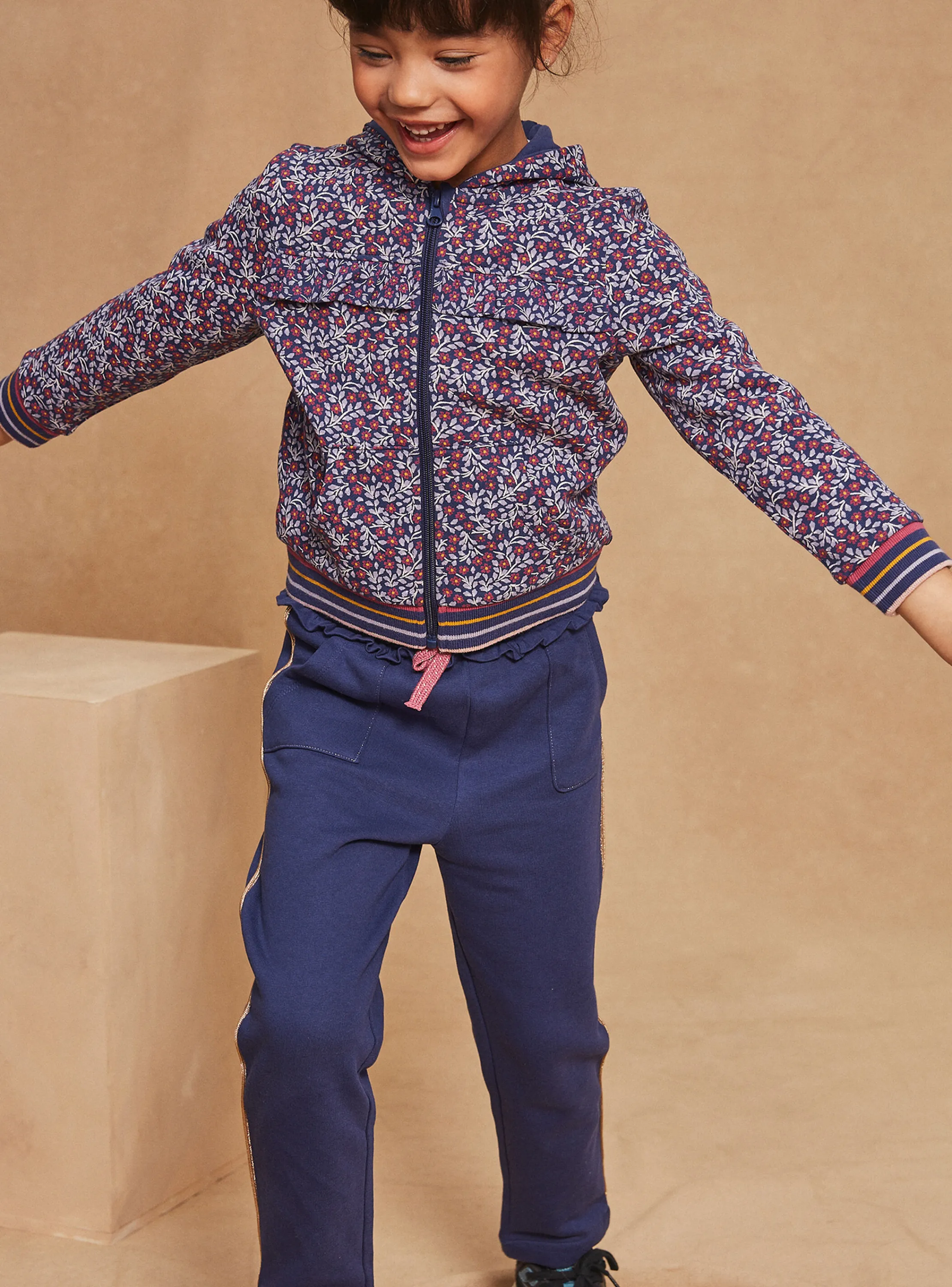 New Sergent Major Navy blue and pink jogging suit