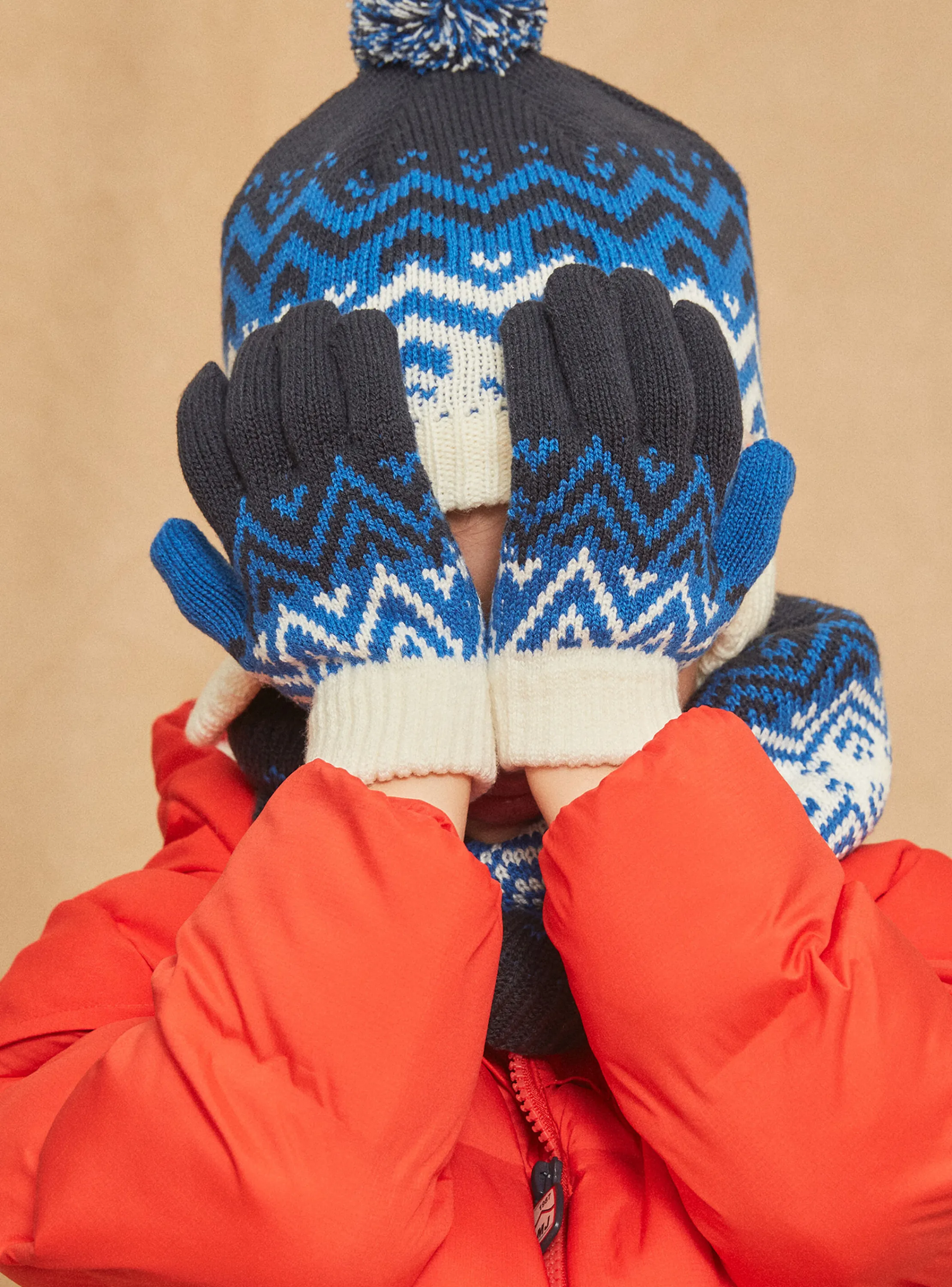 Cheap Sergent Major Navy blue and white knitted gloves