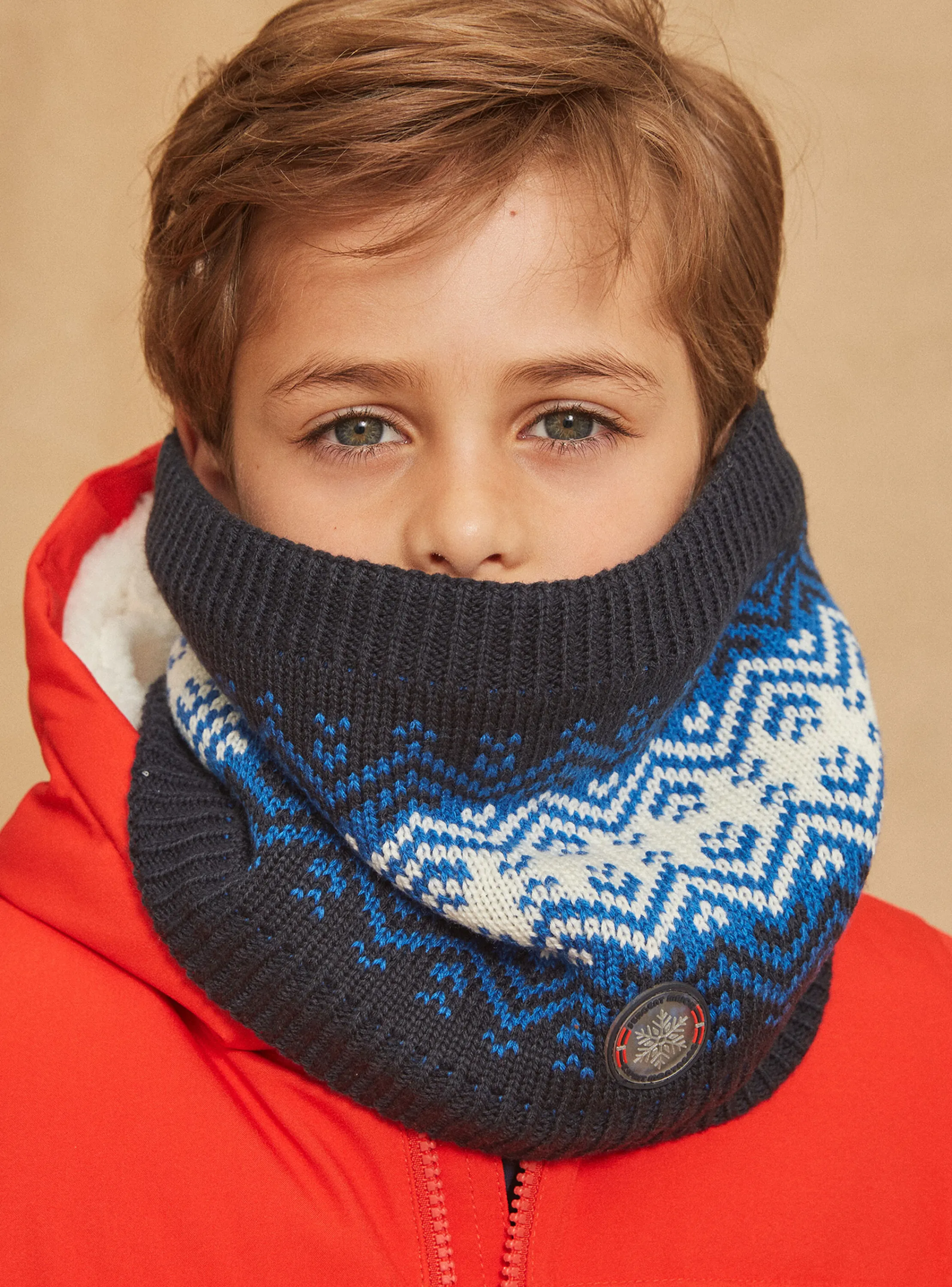 Flash Sale Sergent Major Navy blue and white knitted snood