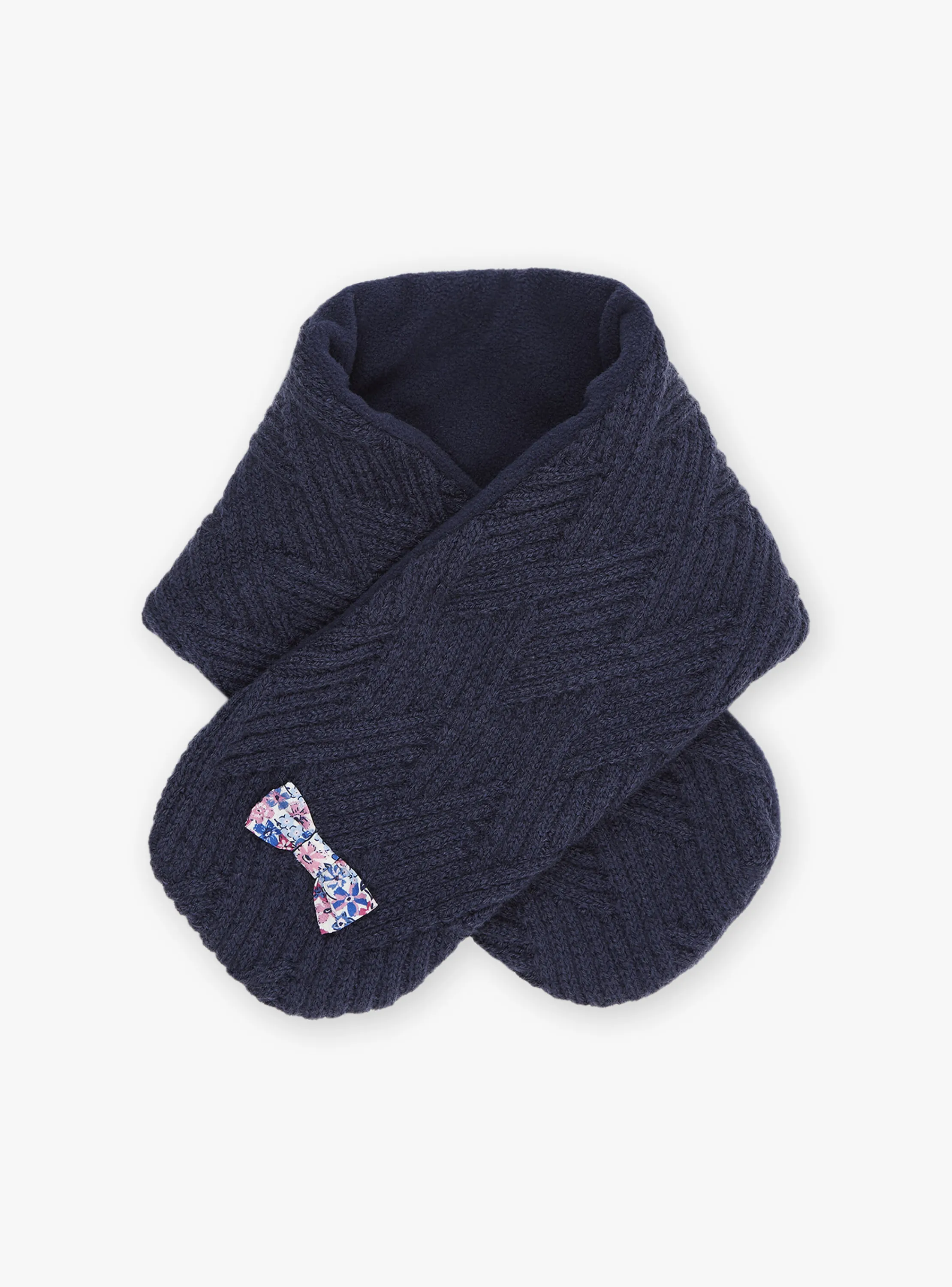 Flash Sale Sergent Major Navy blue cable-knit scarf