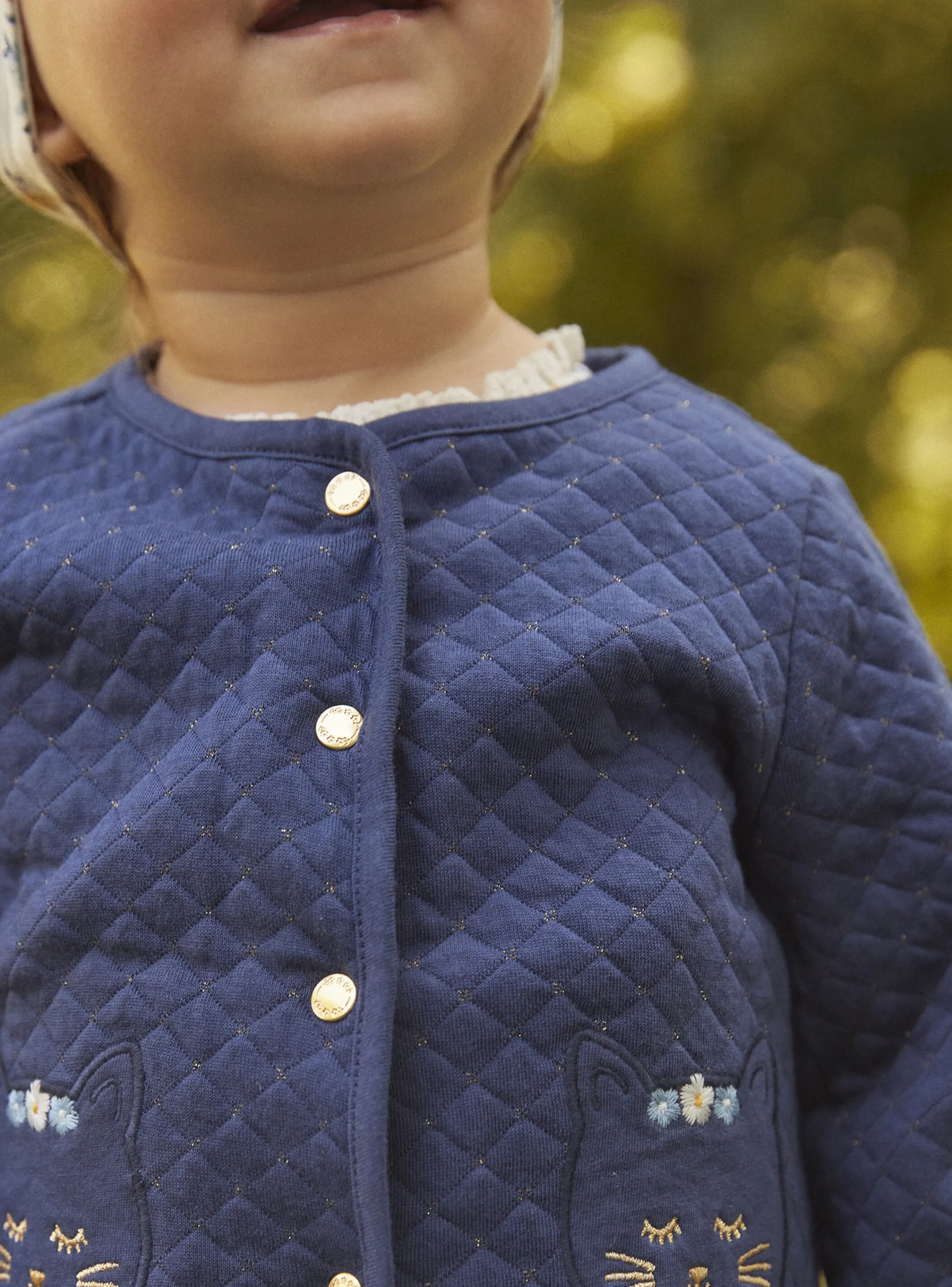 New Sergent Major Navy blue cardigan in tubique