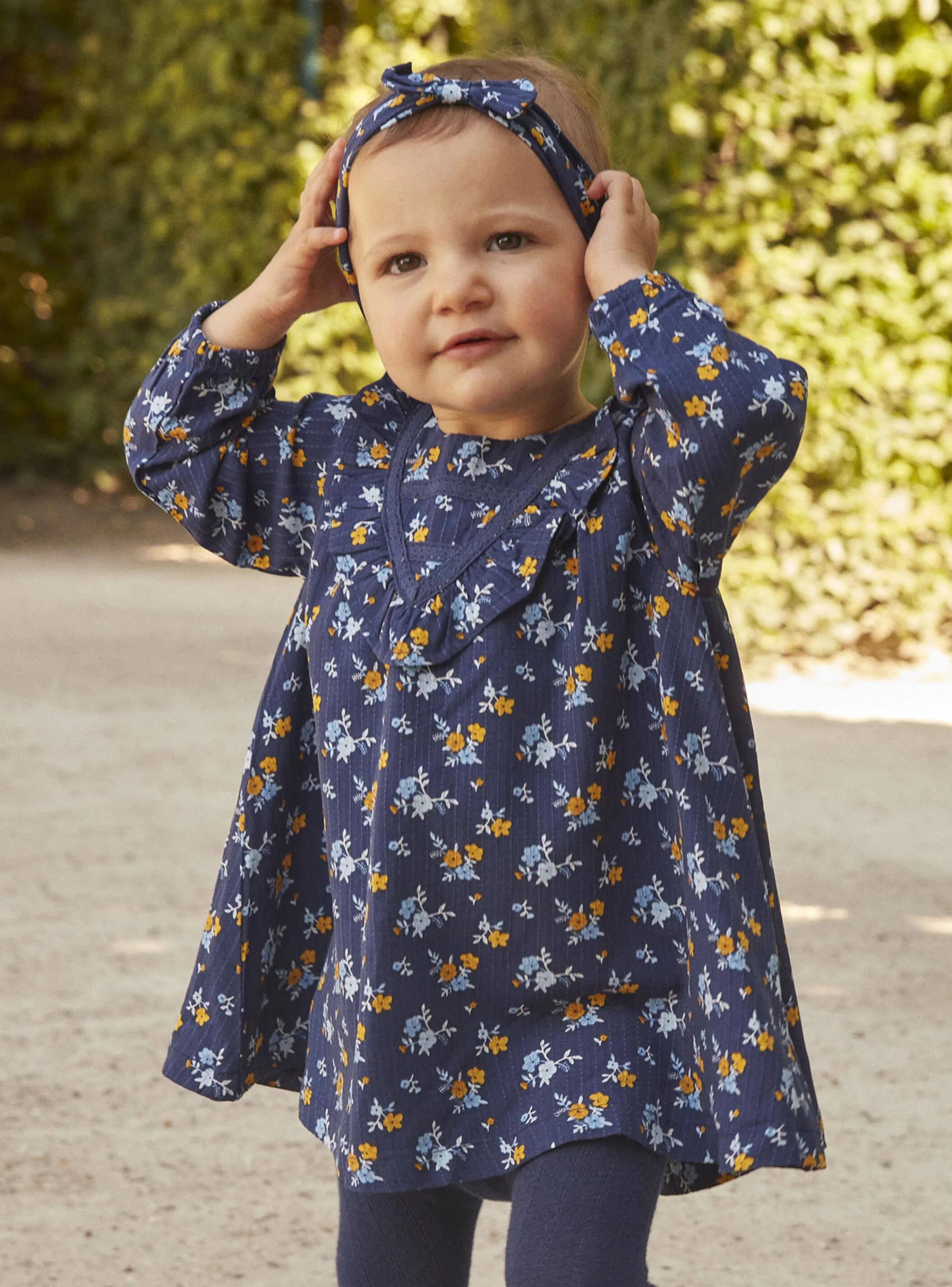 Outlet Sergent Major Navy blue dress with floral print