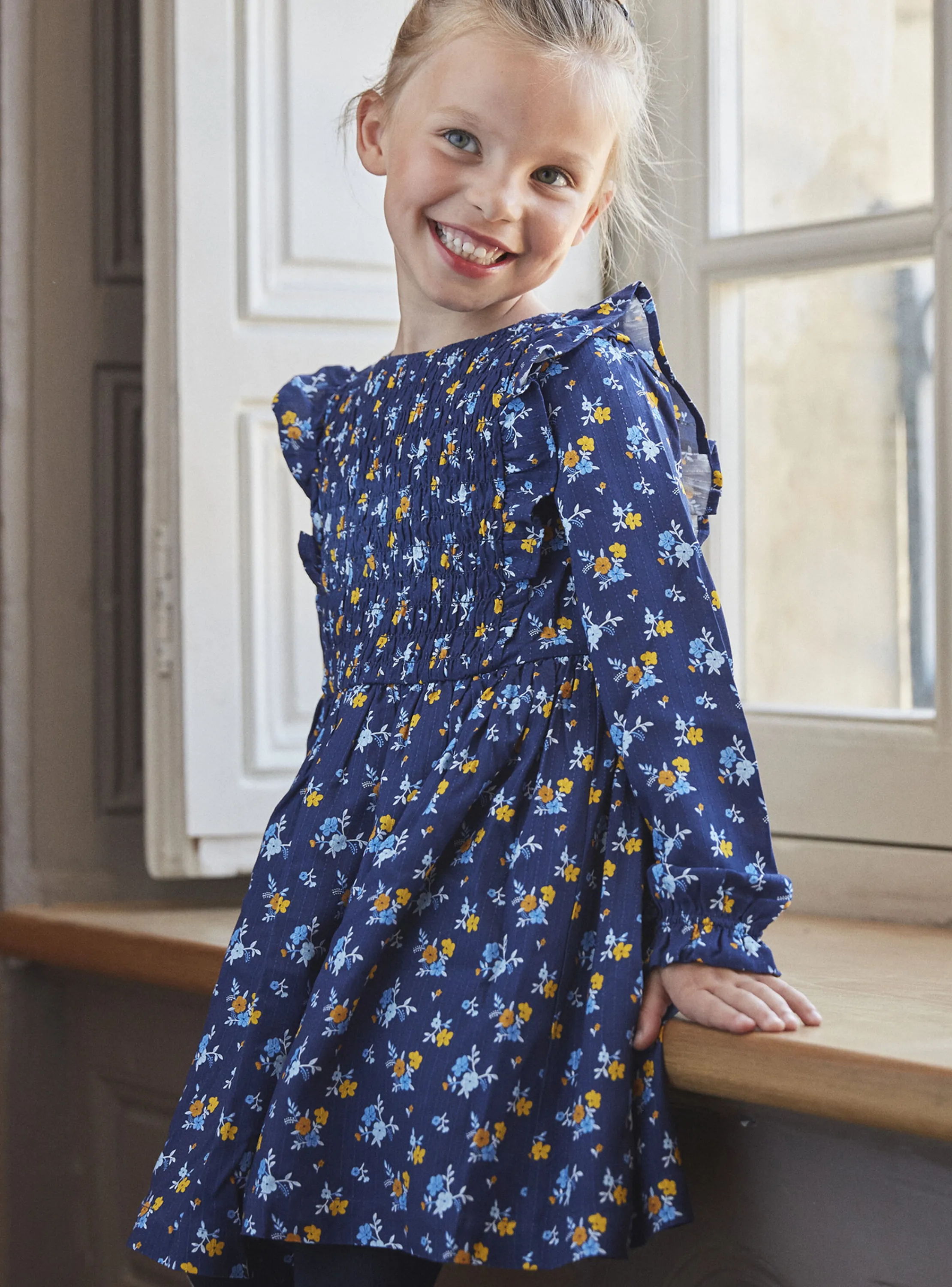 New Sergent Major Navy blue dress with floral print