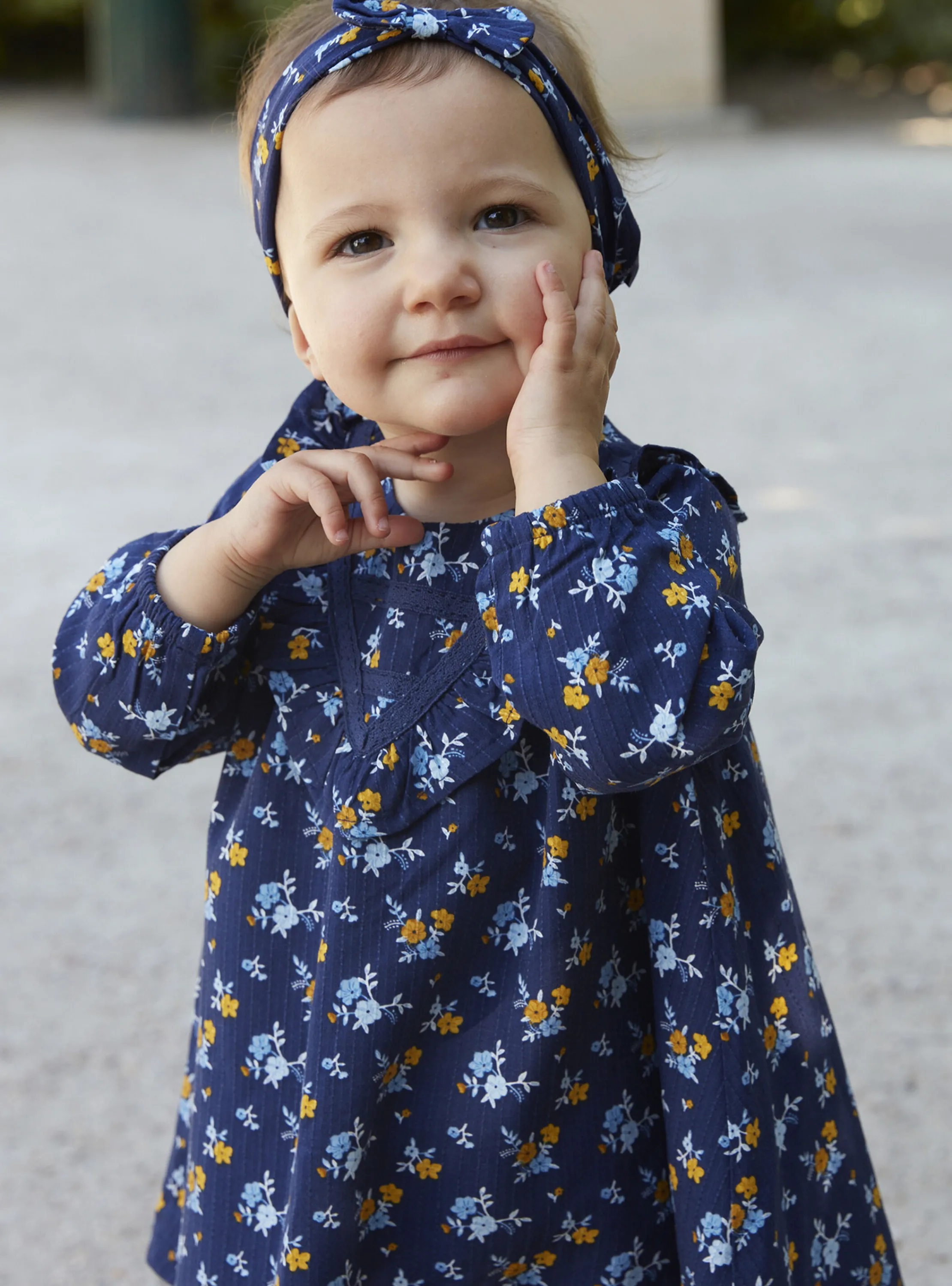 Outlet Sergent Major Navy blue dress with floral print