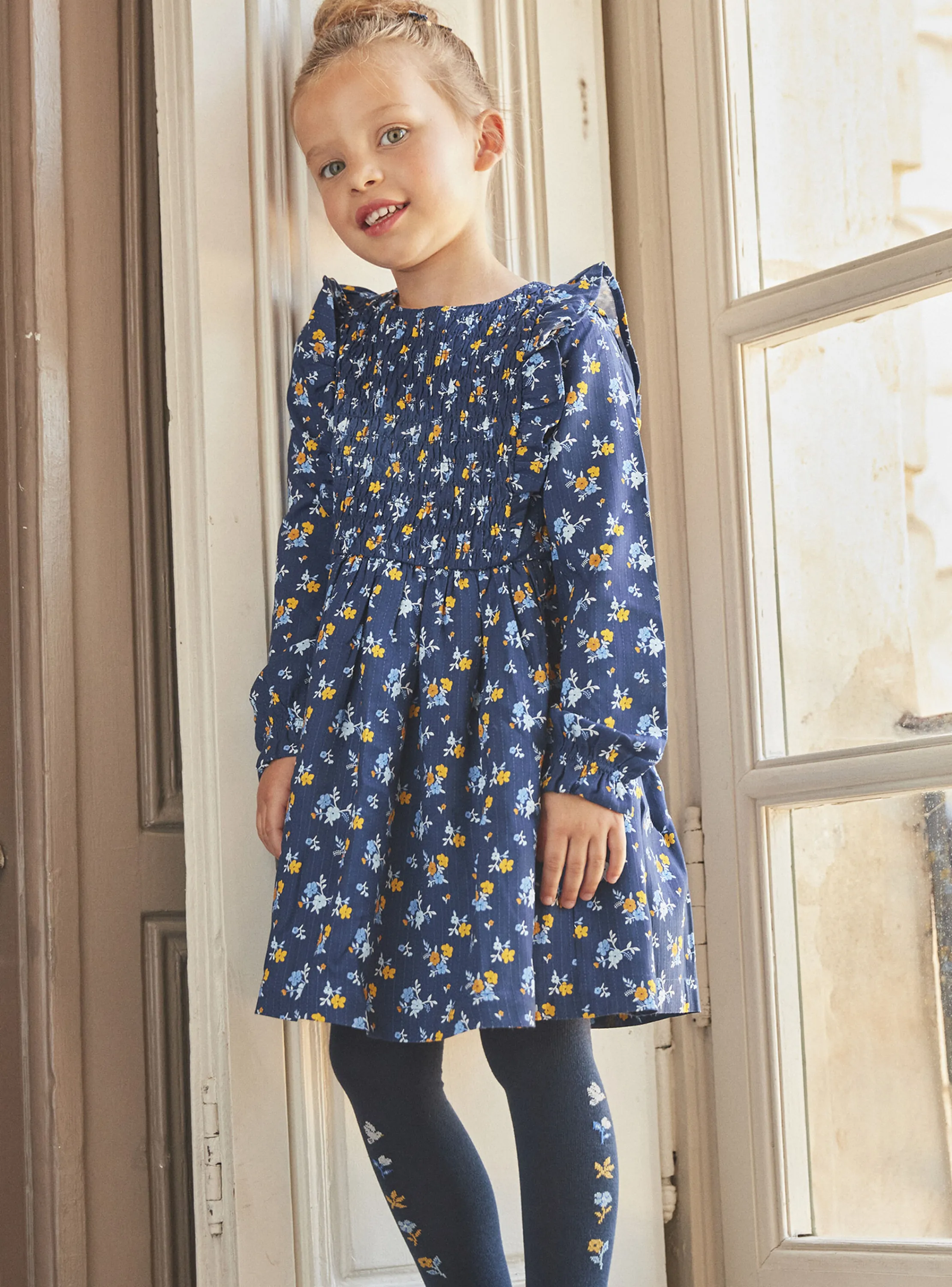 New Sergent Major Navy blue dress with floral print