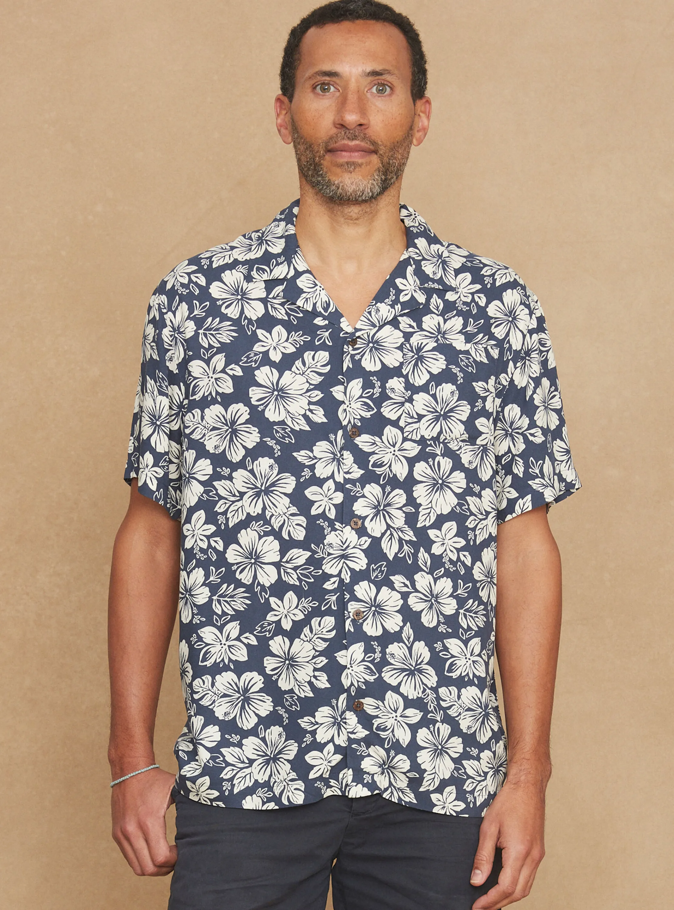 Flash Sale Sergent Major Navy blue floral-print shirt