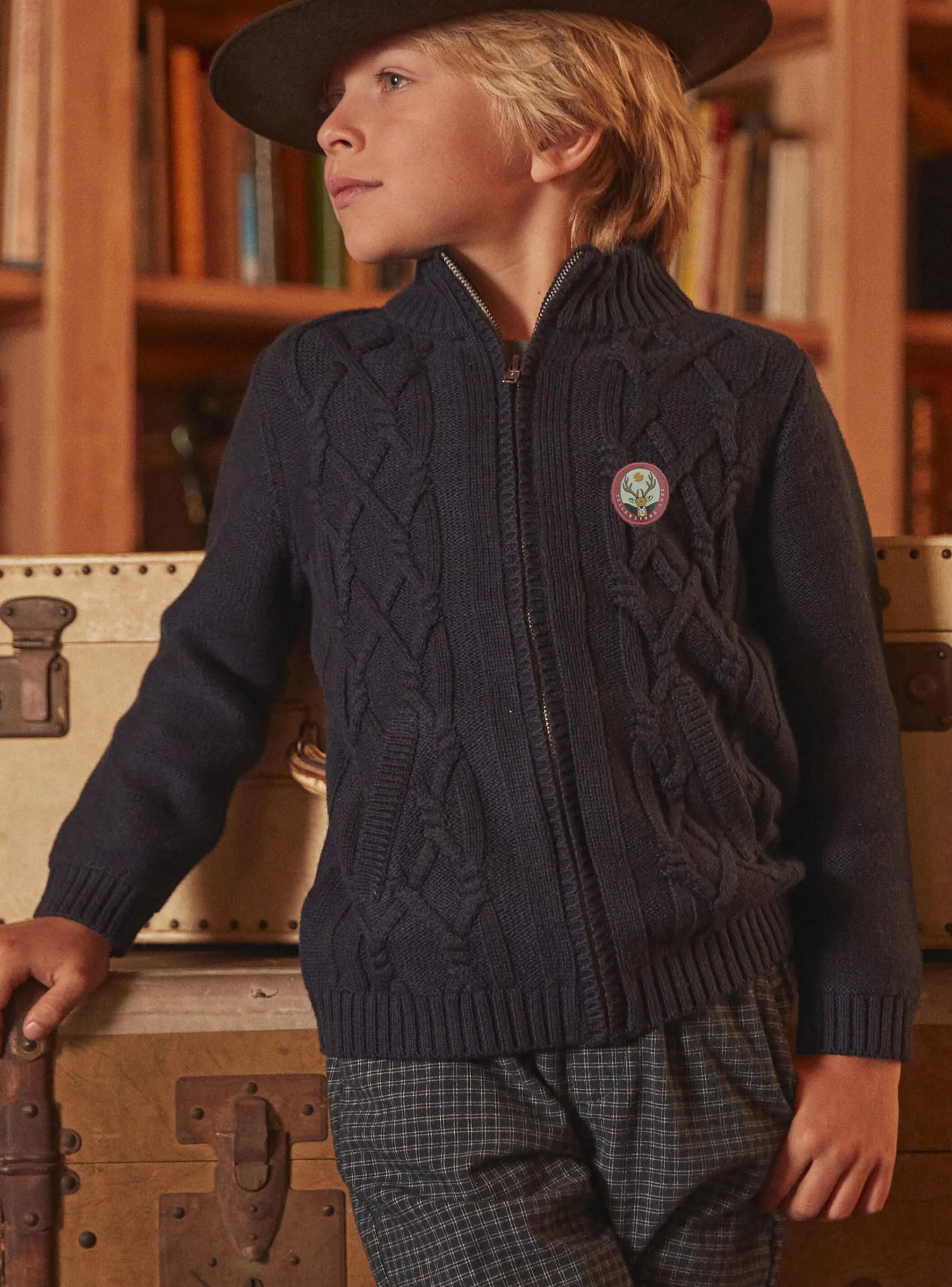 Flash Sale Sergent Major Navy blue knitted cardigan