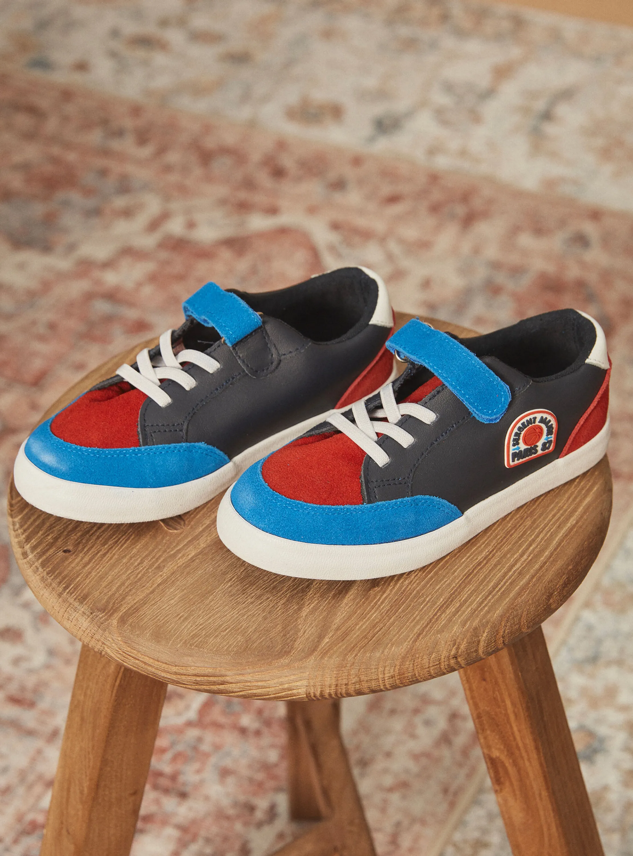 Hot Sergent Major Navy blue leather sneakers