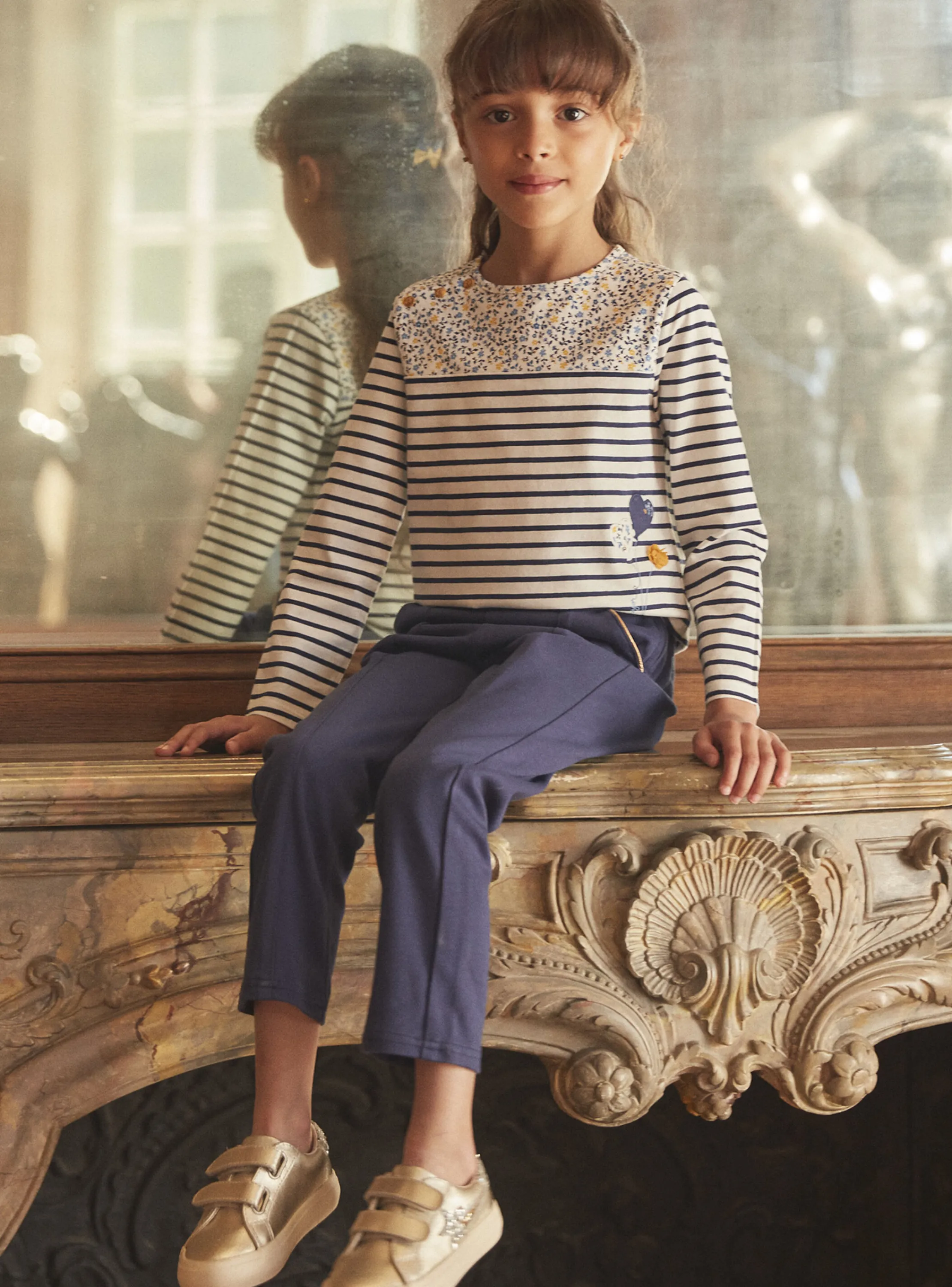 Outlet Sergent Major Navy blue pants in milano