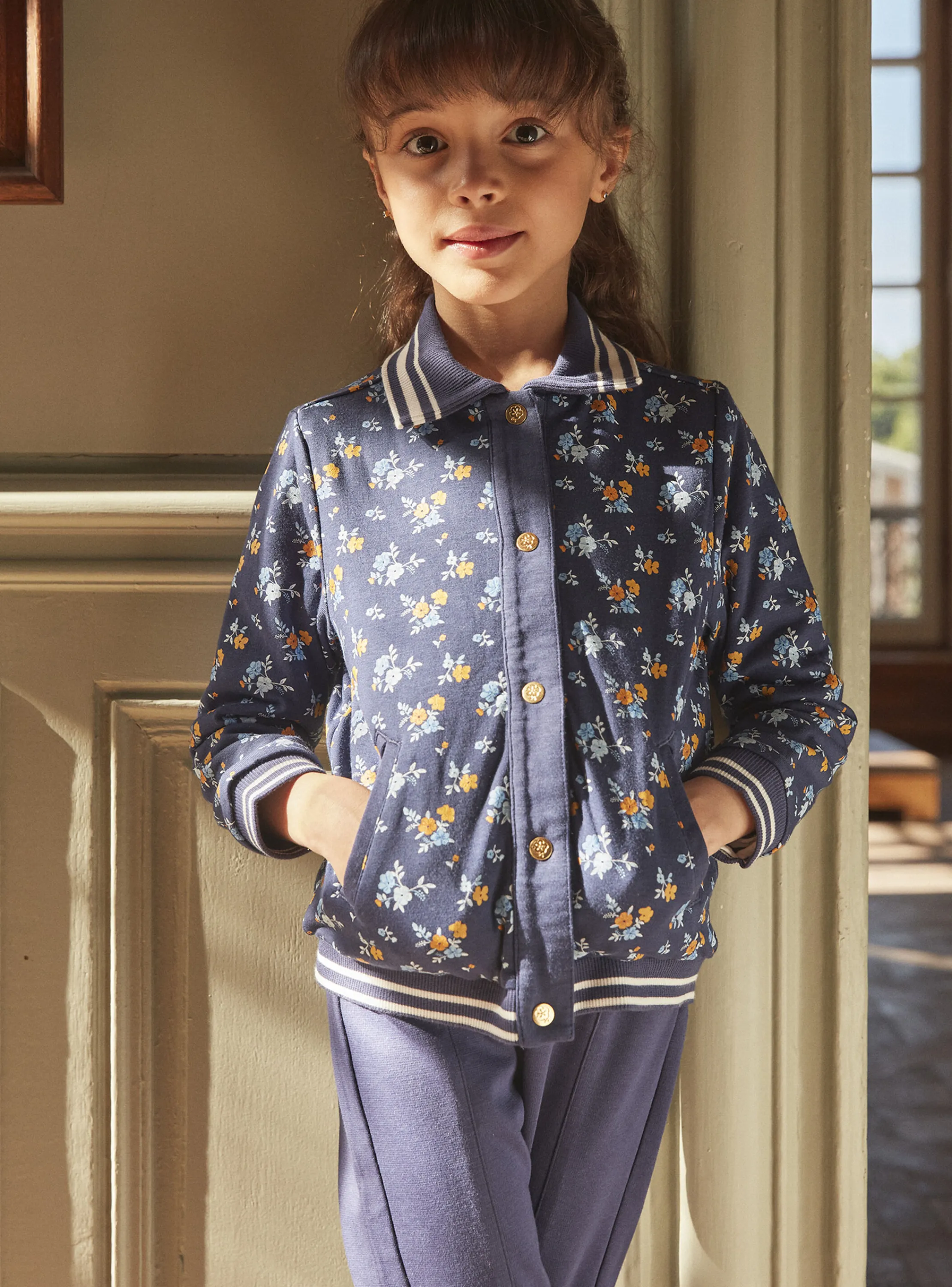 Flash Sale Sergent Major Navy blue teddy with floral print