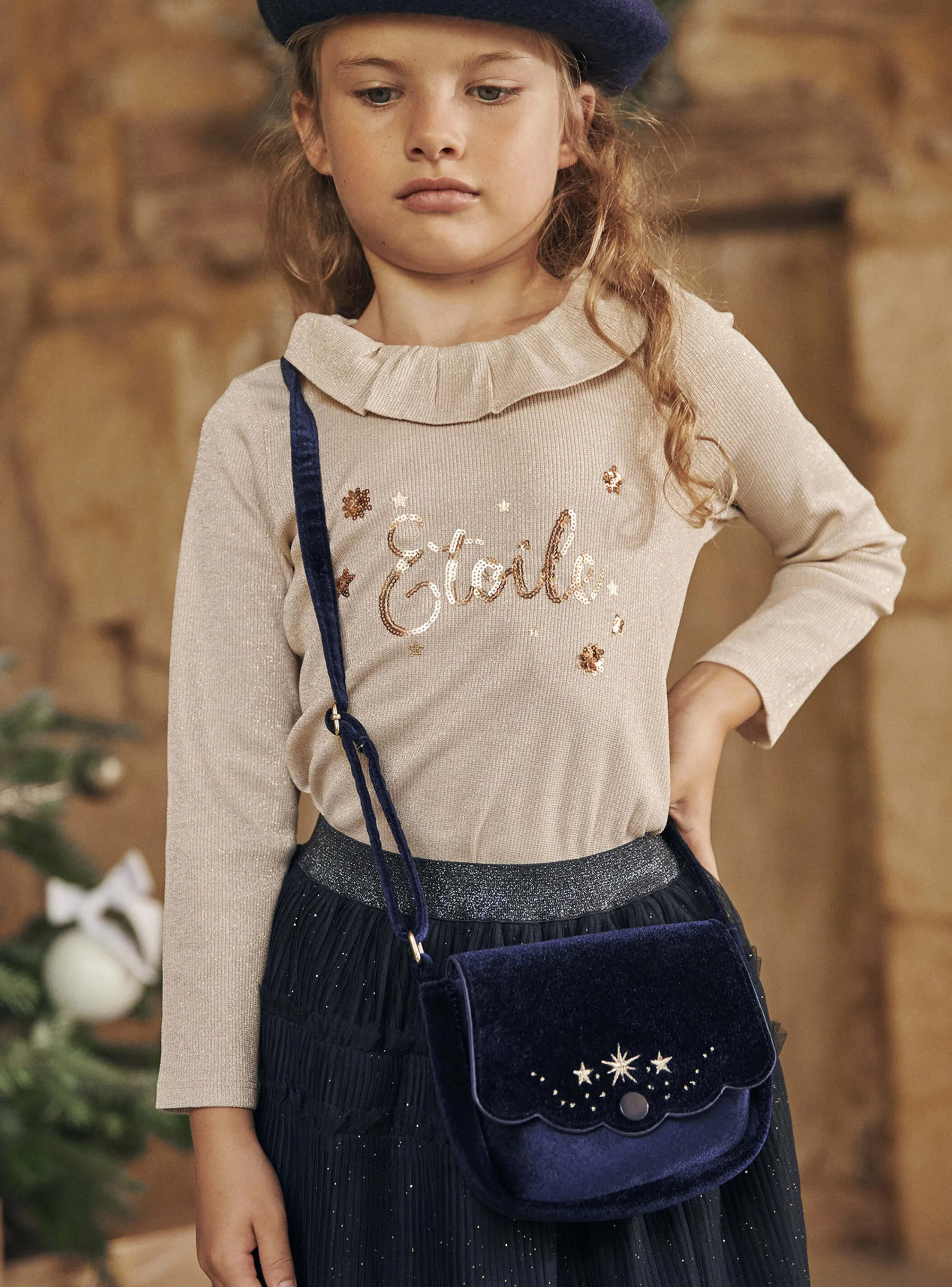 Discount Sergent Major Navy blue velvet shoulder bag