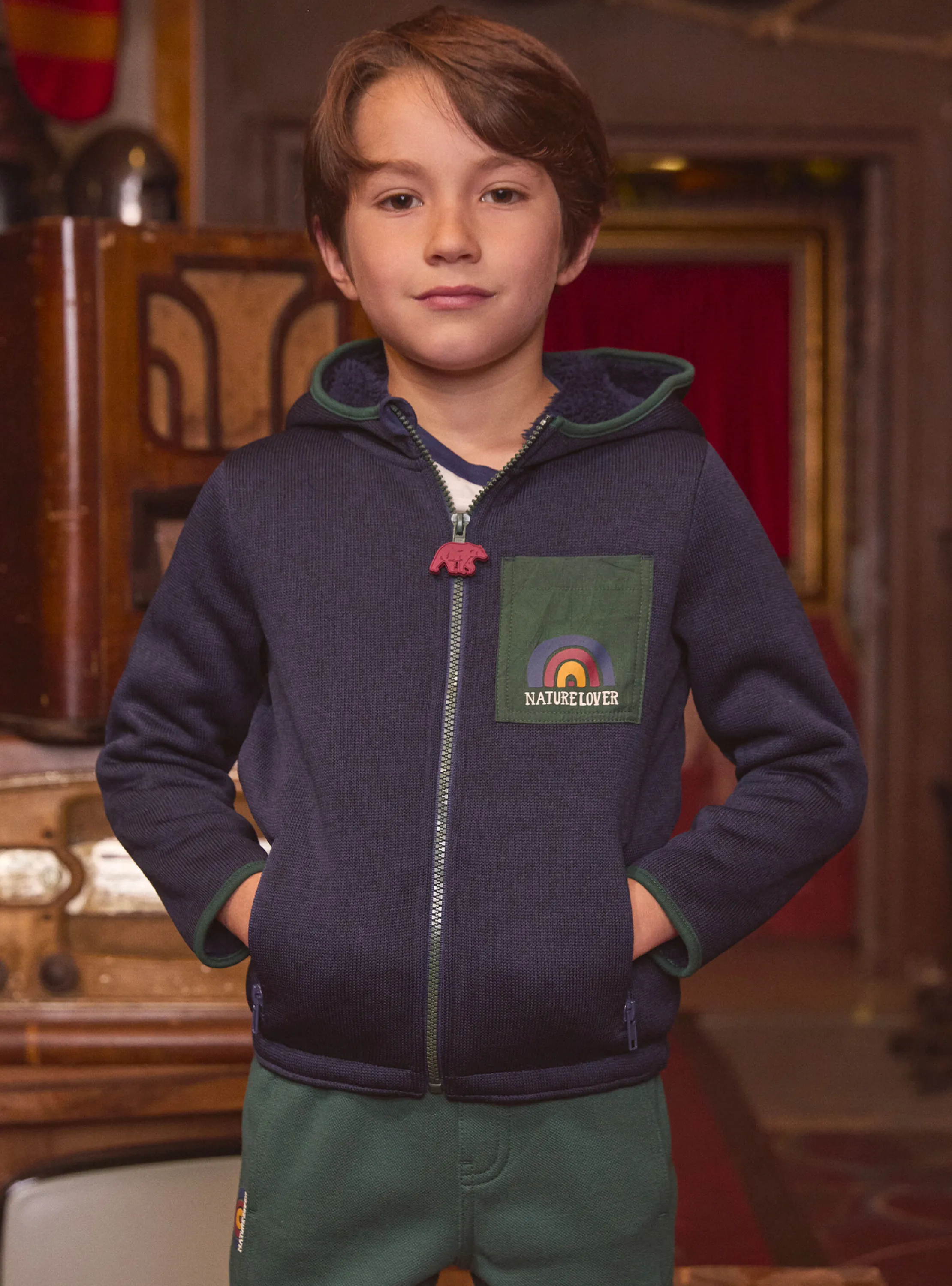 Flash Sale Sergent Major Navy KIDS CARDIGAN