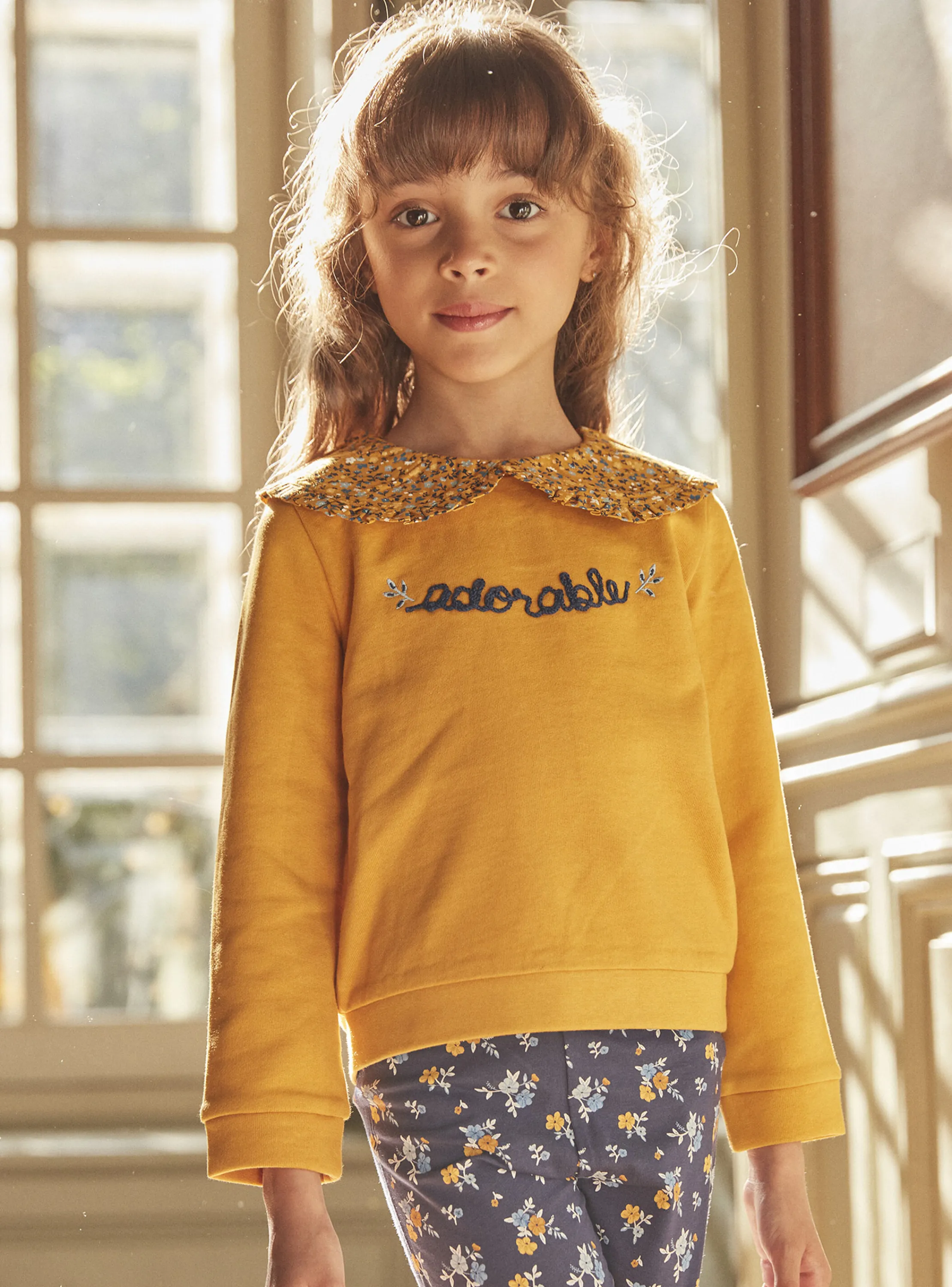 Outlet Sergent Major Ochre sweatshirt in brushed fleece
