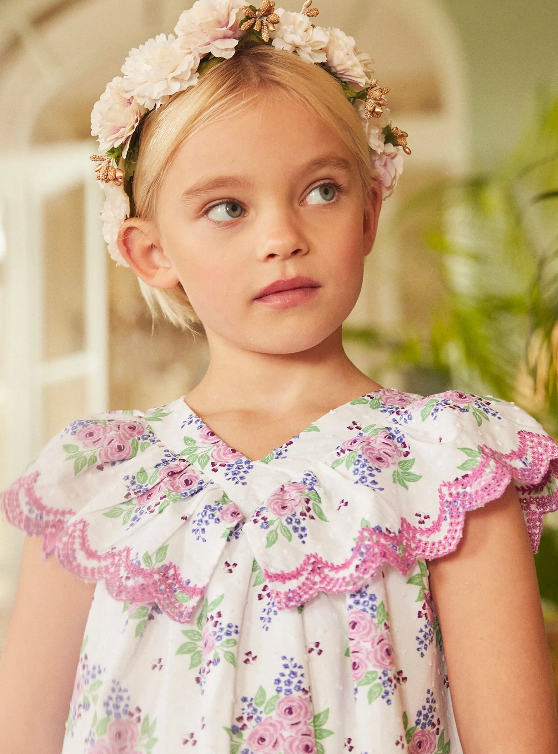 Online Sergent Major Off-white dress with roses