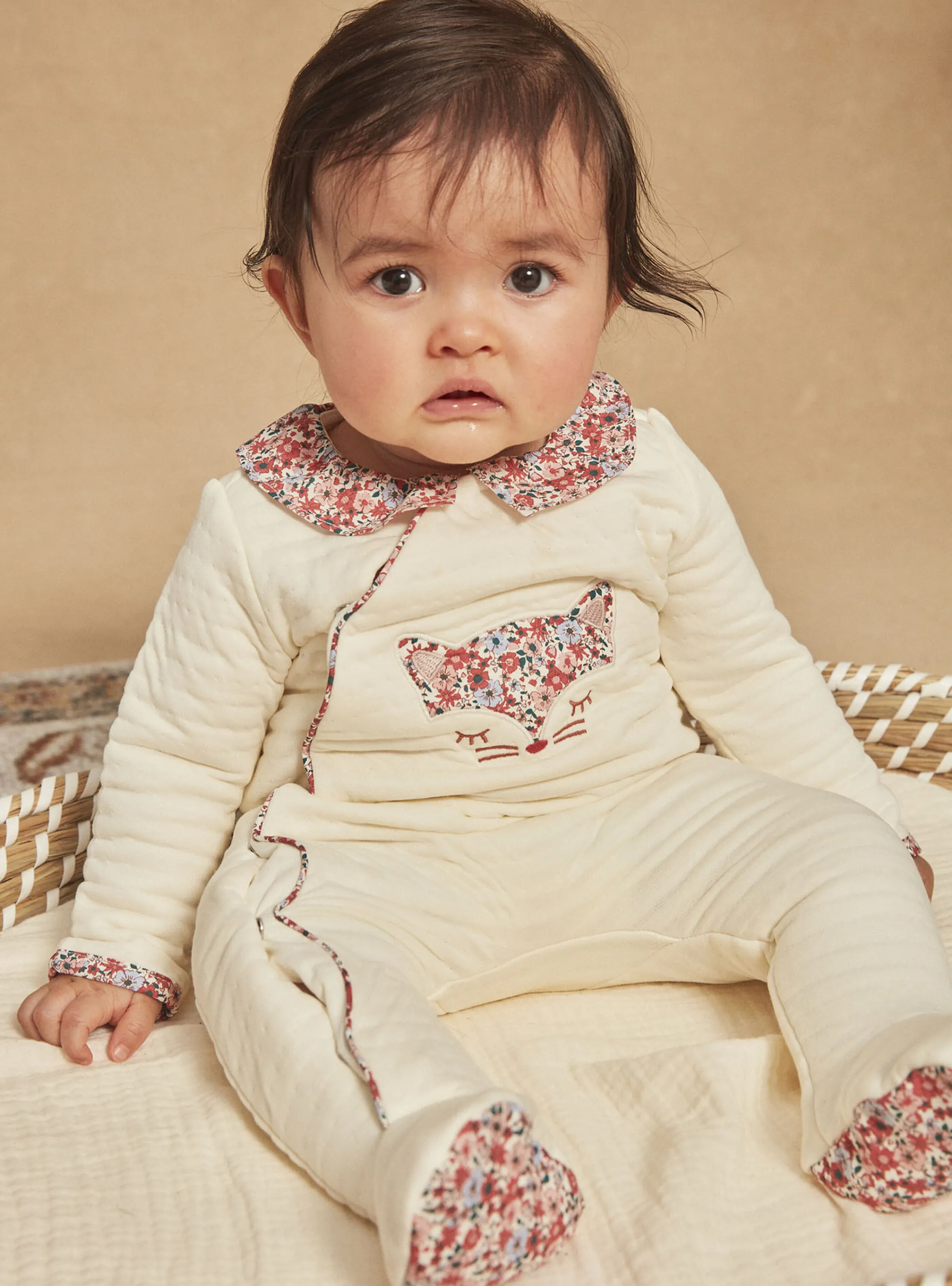 Store Sergent Major Off-white romper with floral motif