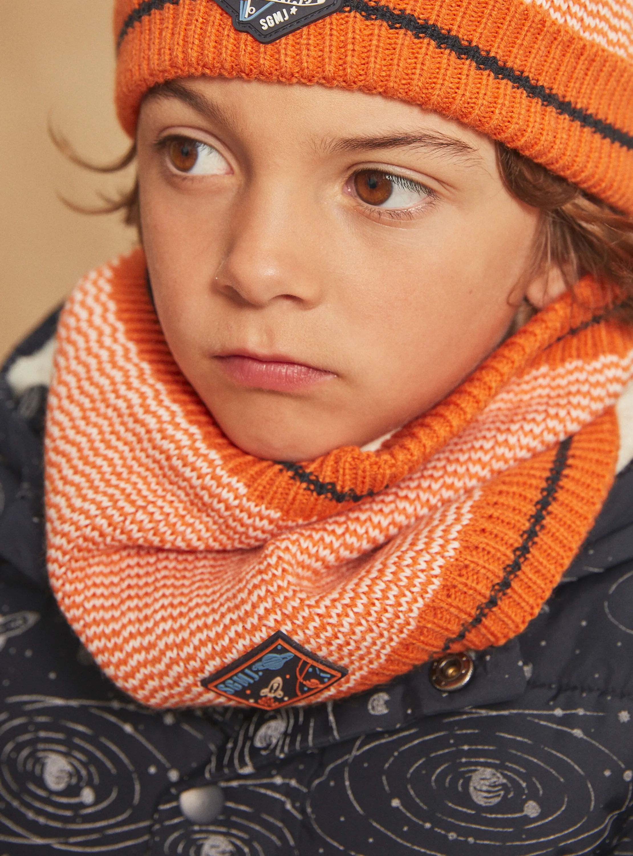 Shop Sergent Major Orange knitted snood