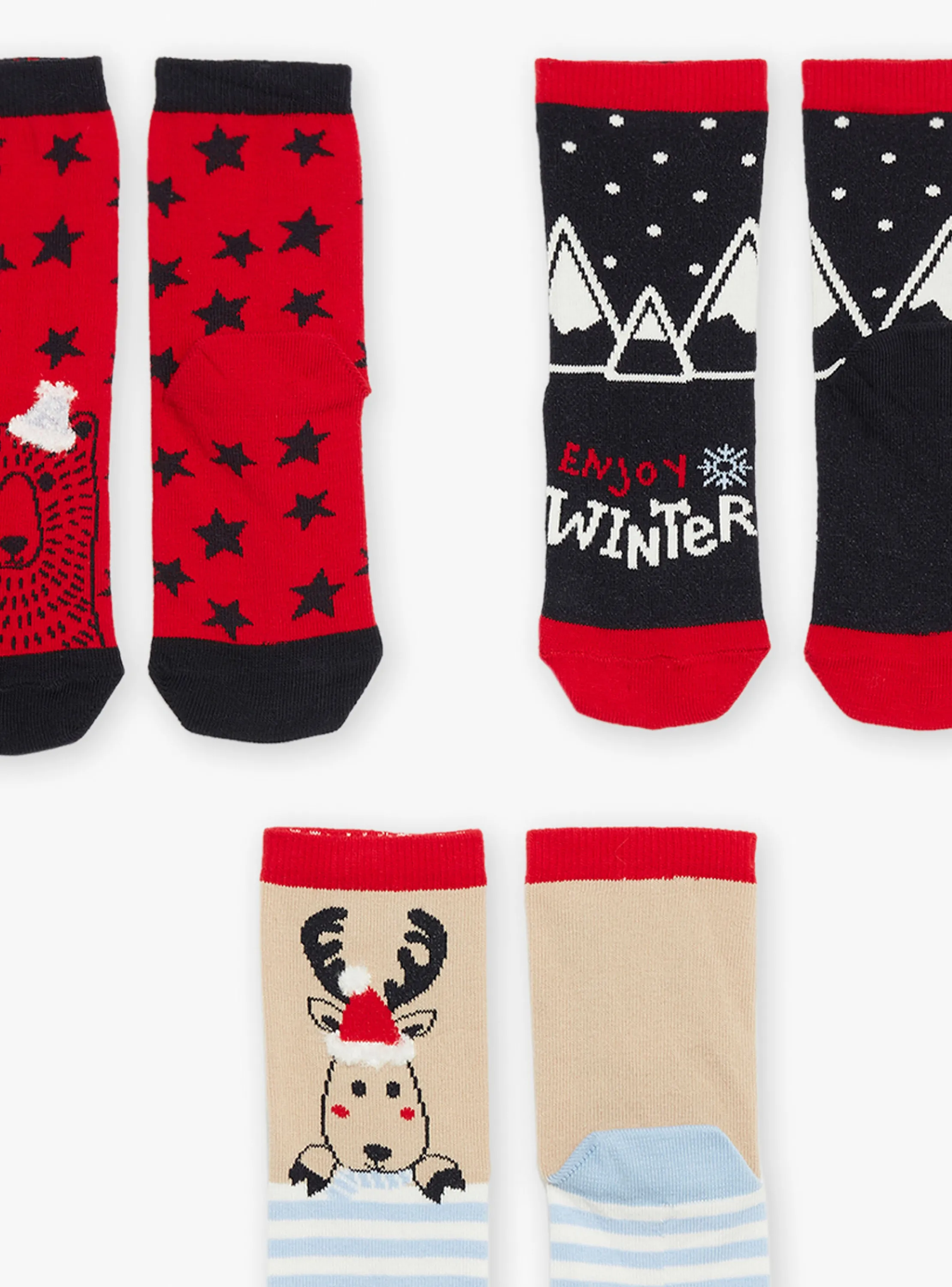 Fashion Sergent Major 3 pairs of mid calf length red socks