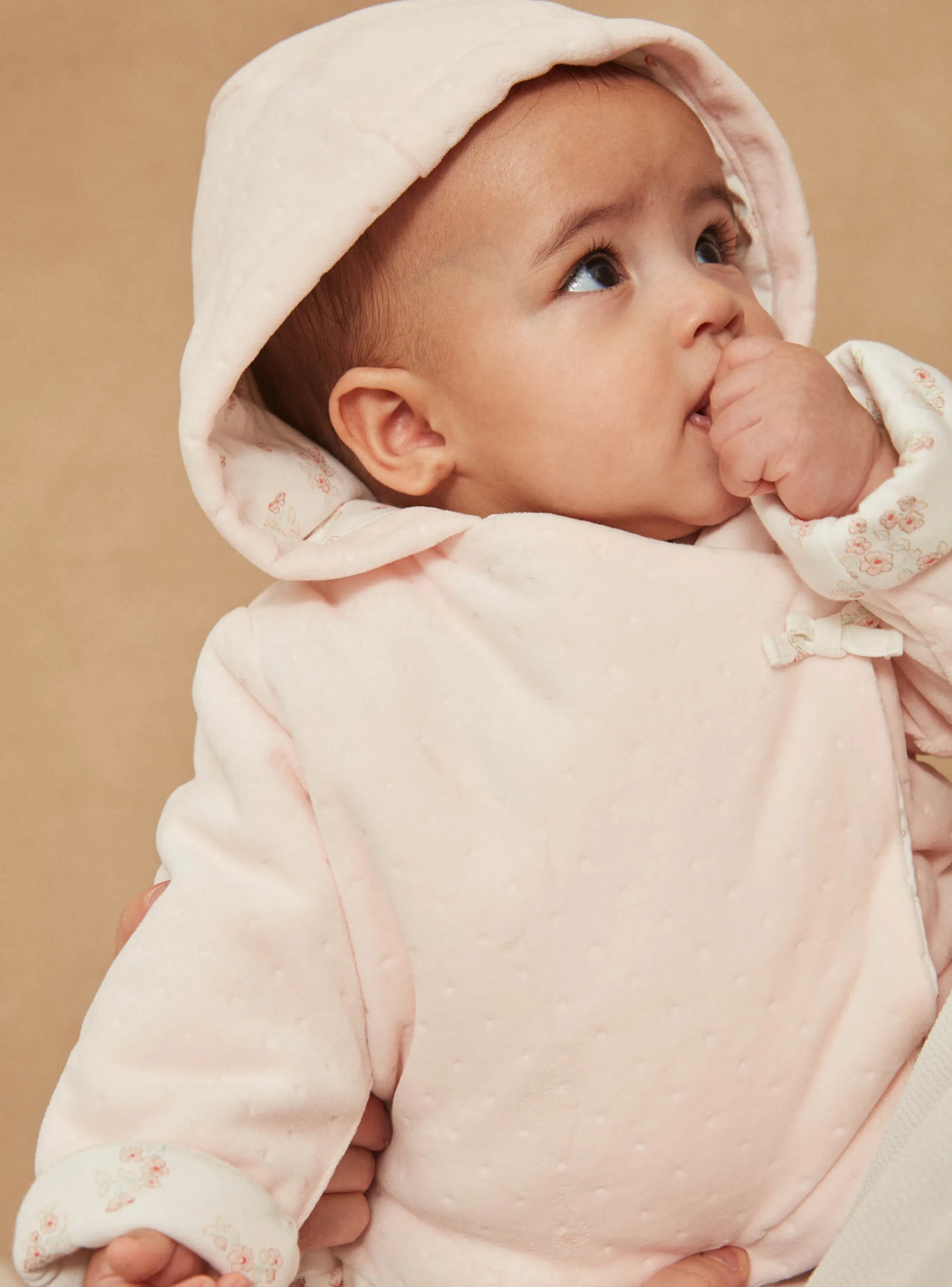 Sale Sergent Major Pale pink velvet hoodie