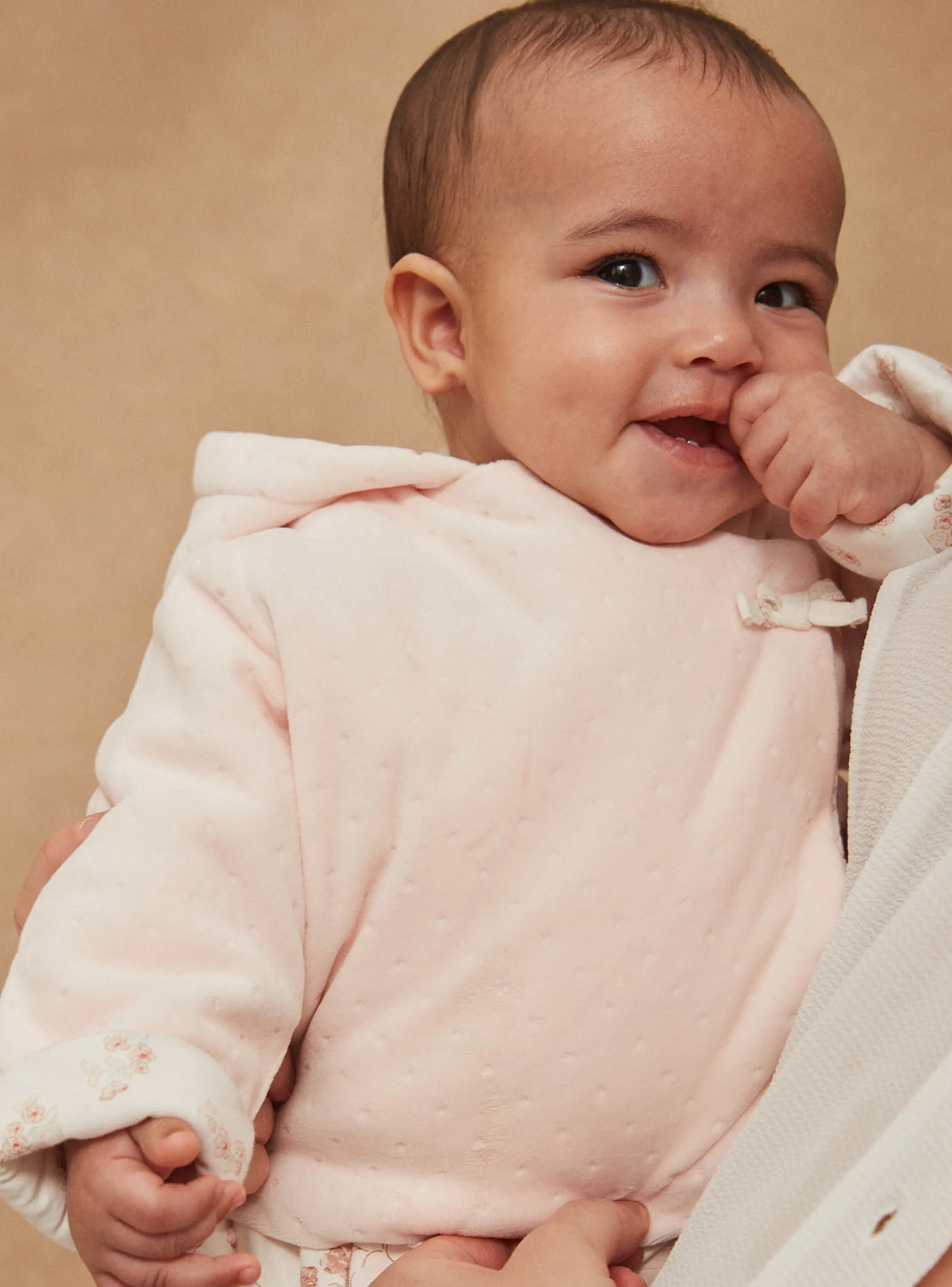 Sale Sergent Major Pale pink velvet hoodie