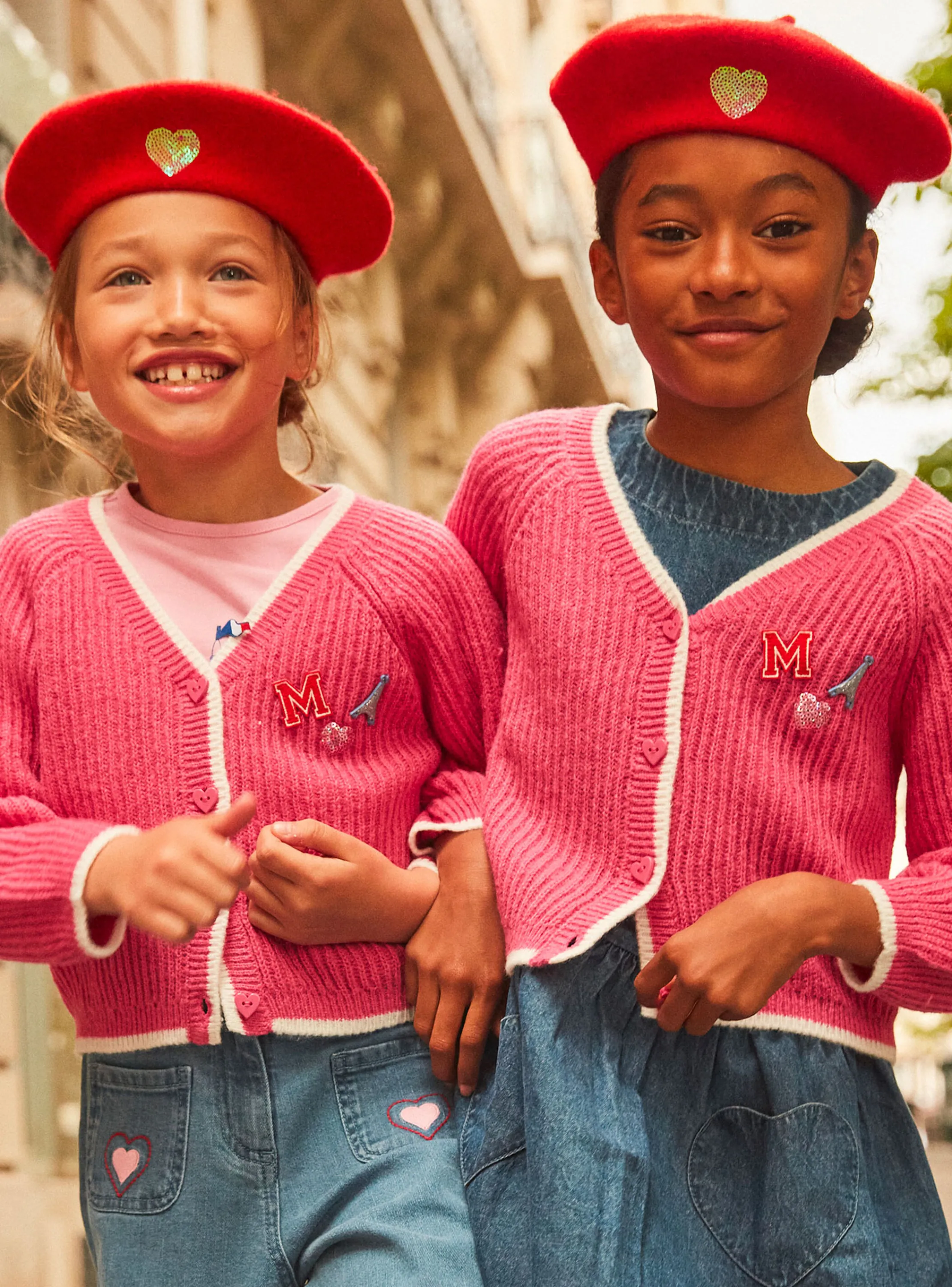 Online Sergent Major Petunia pink knitted cardigan