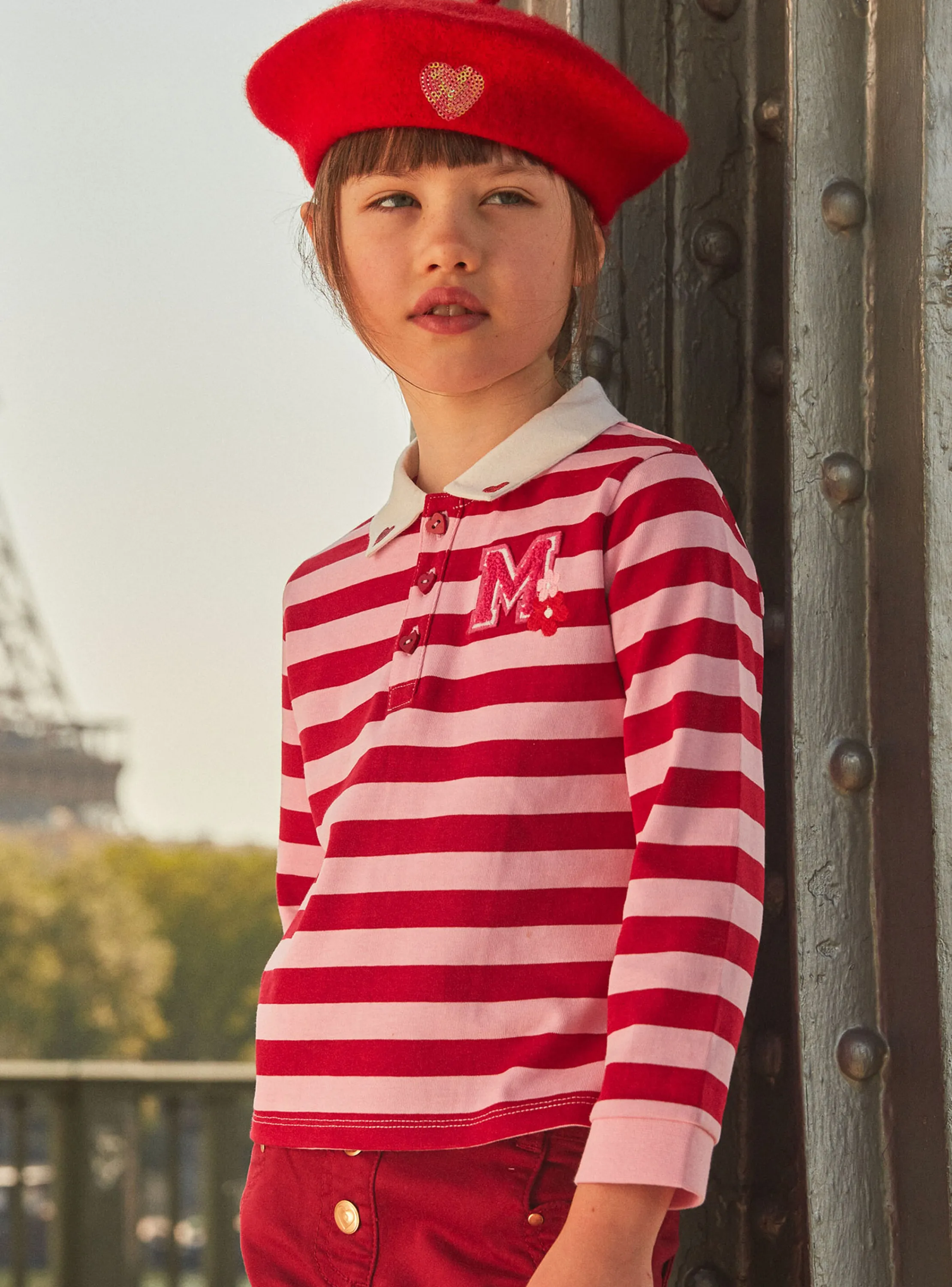 Best Sale Sergent Major Pink barbapapa and red striped polo shirt