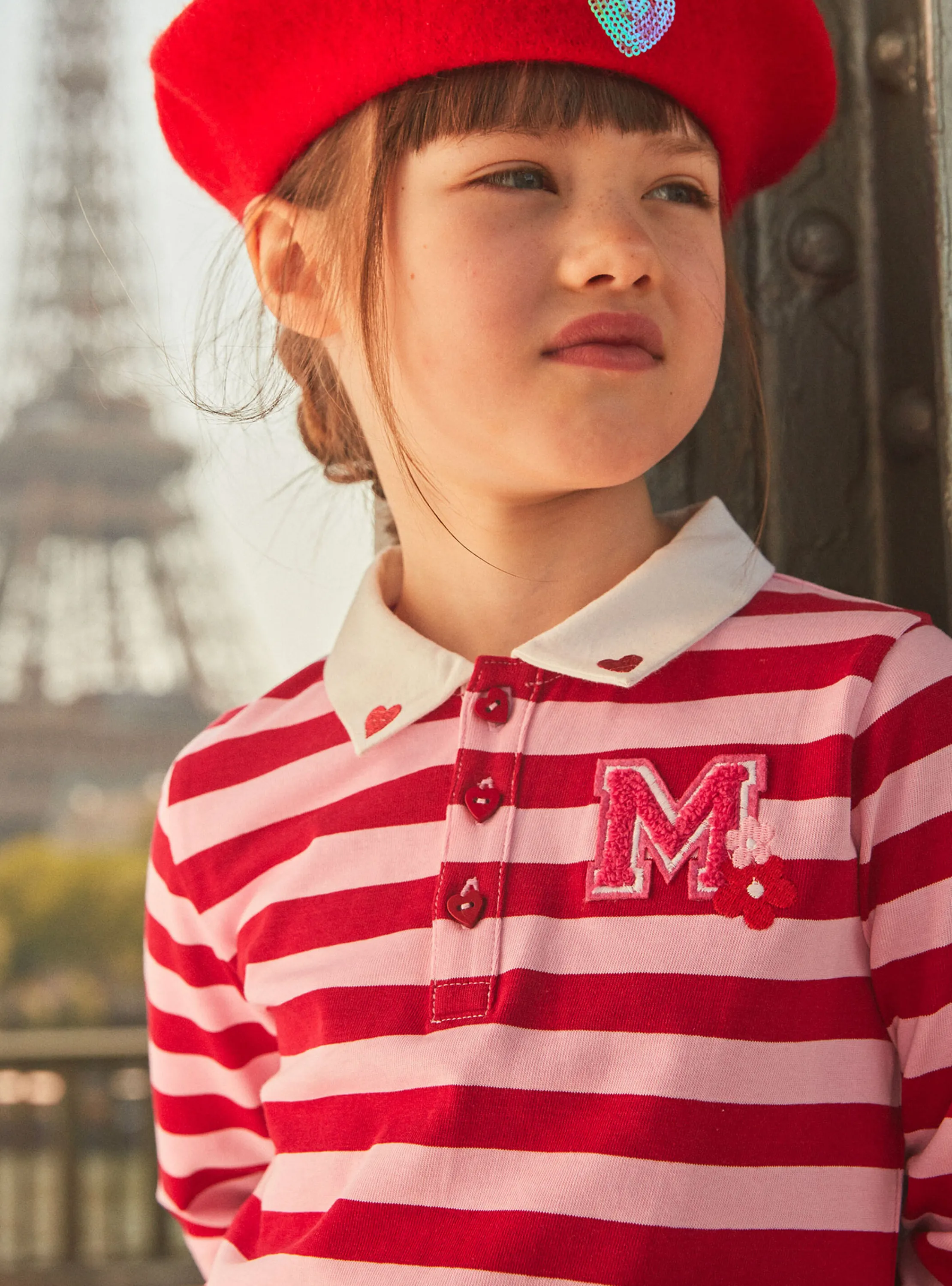 Best Sale Sergent Major Pink barbapapa and red striped polo shirt