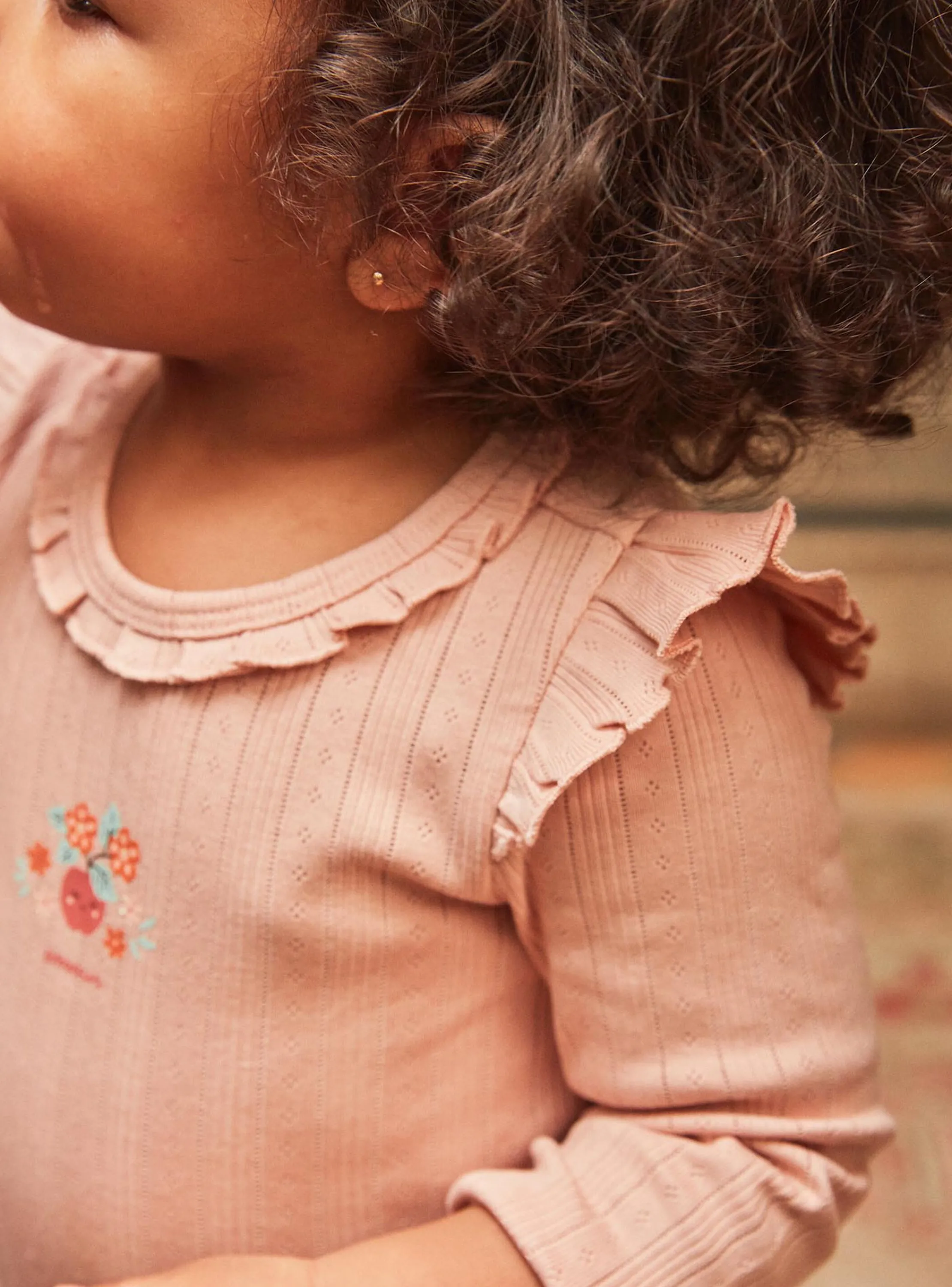Best Sergent Major Pink bodysuit with long ribbed sleeves