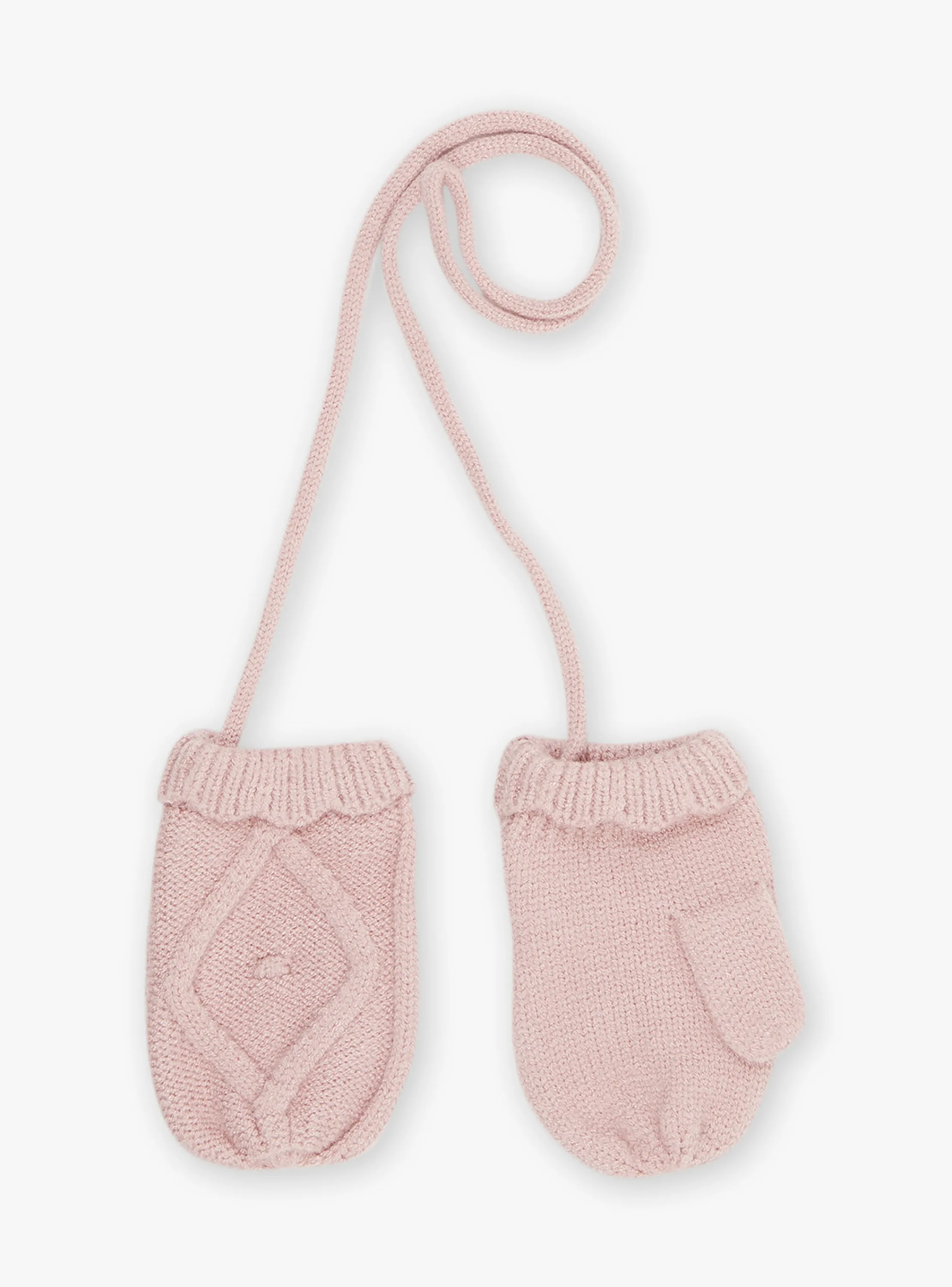 Fashion Sergent Major Pink cable knit mittens