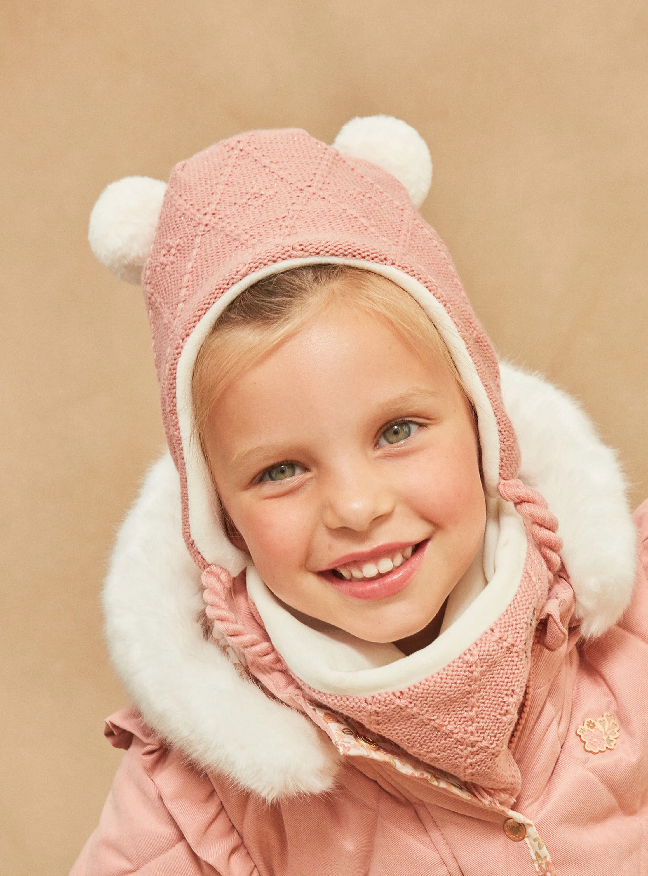 Best Sale Sergent Major Pink hat in cable knit