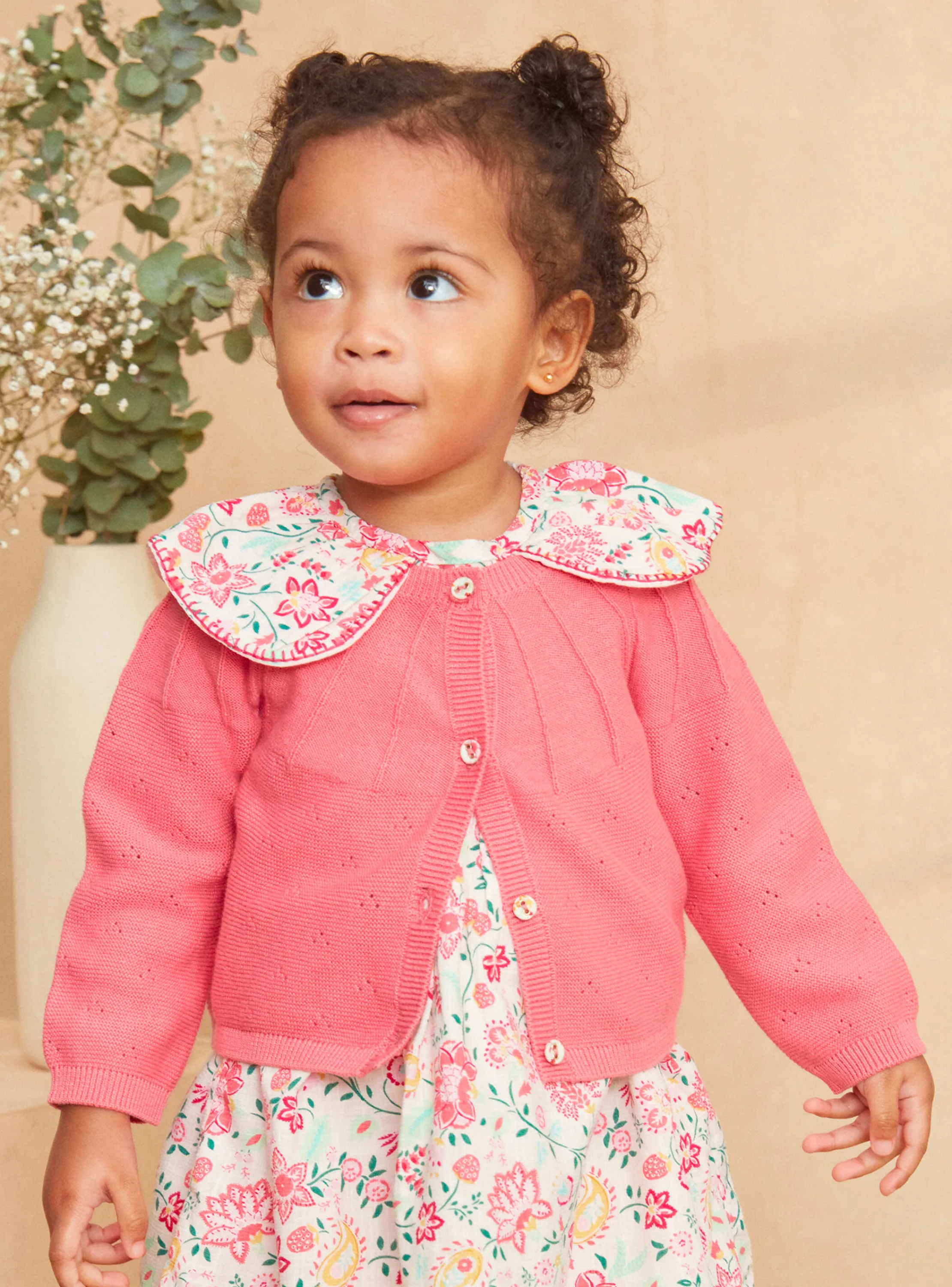 Store Sergent Major Pink knitted cardigan
