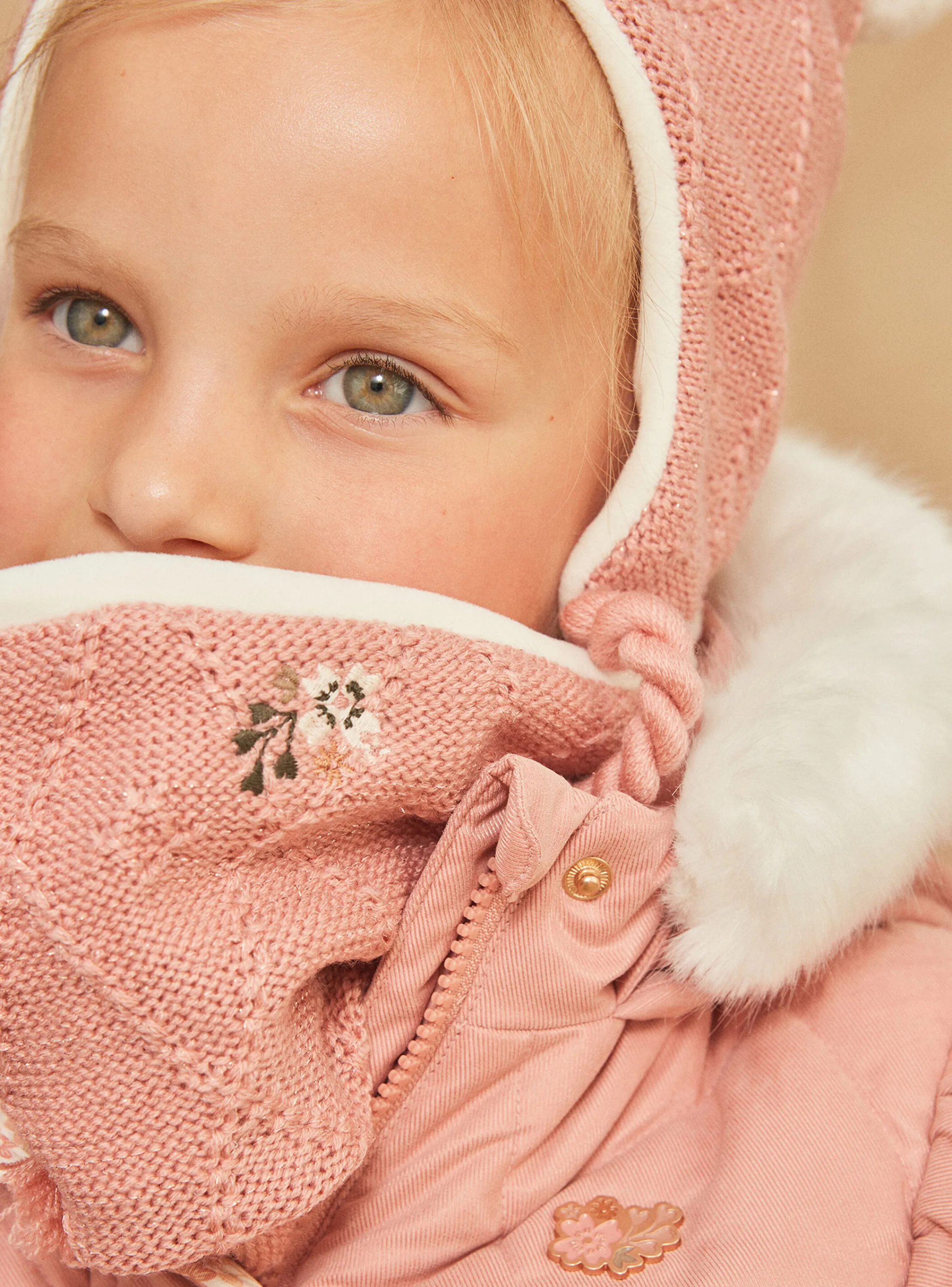 Online Sergent Major Pink knitted snood