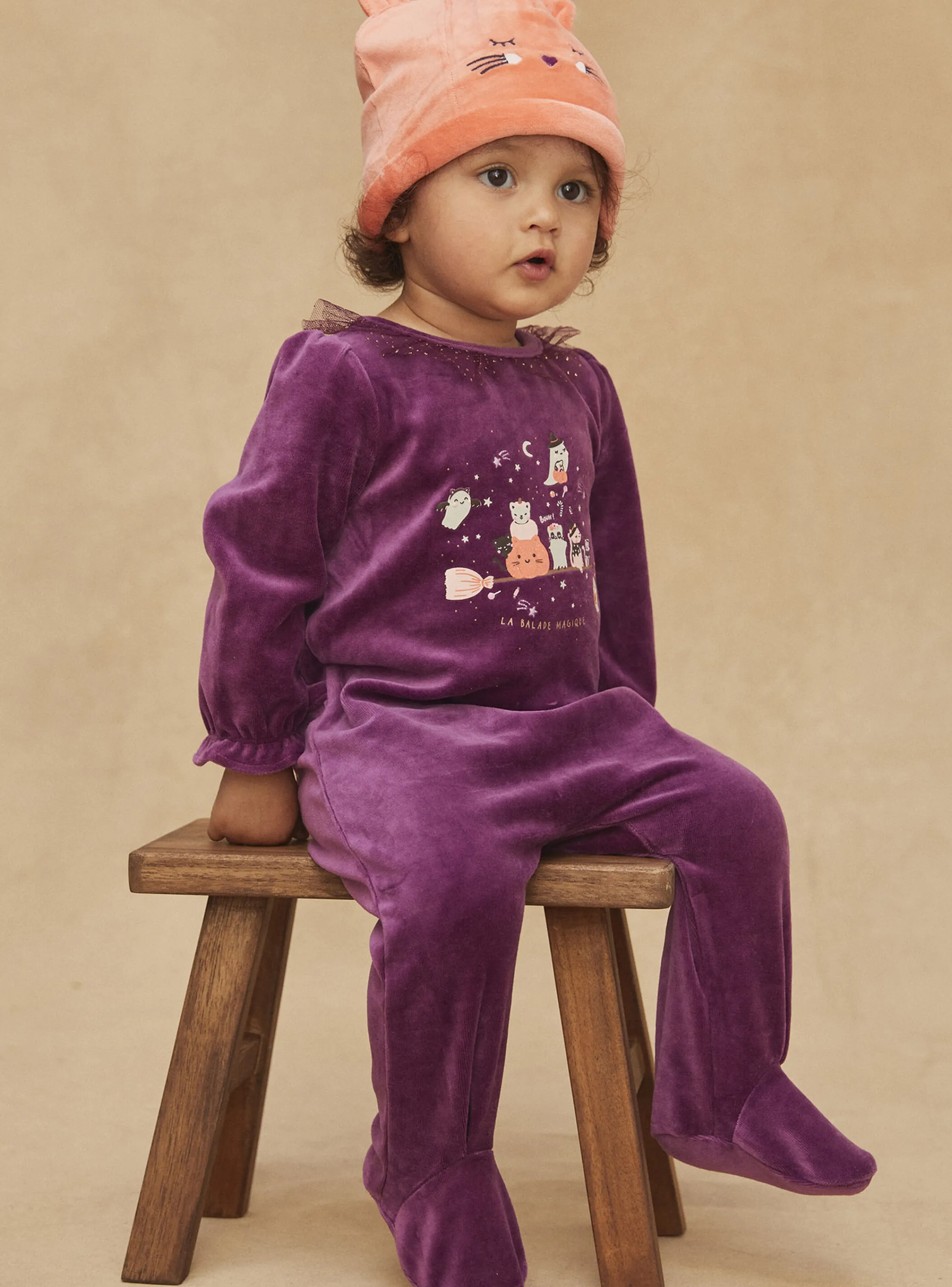 Discount Sergent Major Purple velvet pyjamas and cap