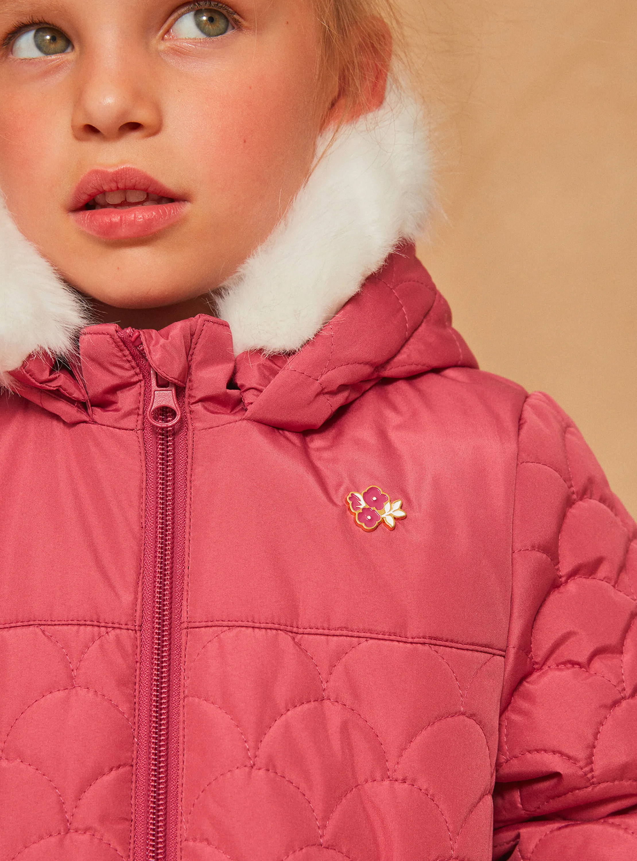 Sale Sergent Major Quilted pink hooded down jacket