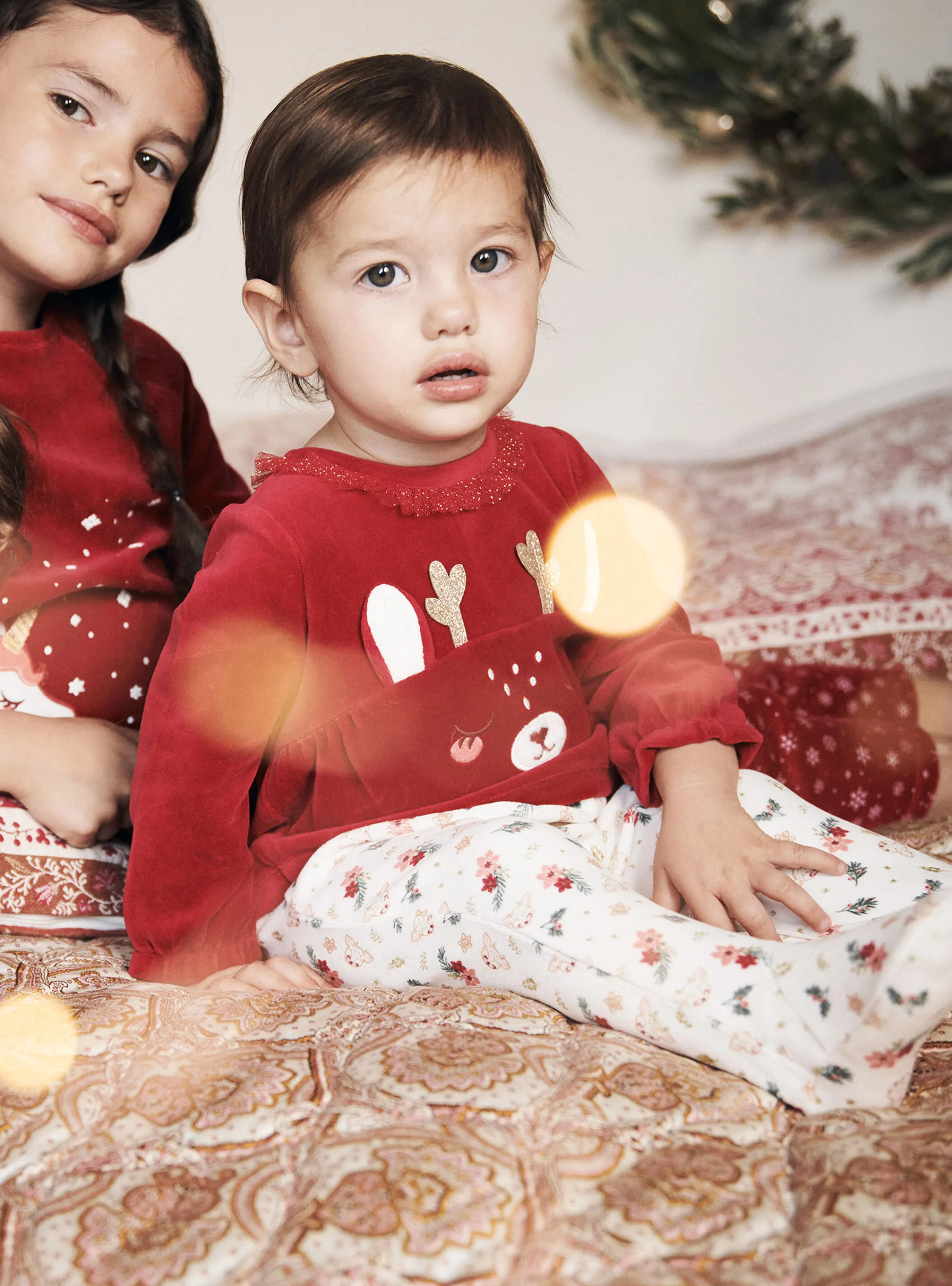 Store Sergent Major Red and white velvet romper set