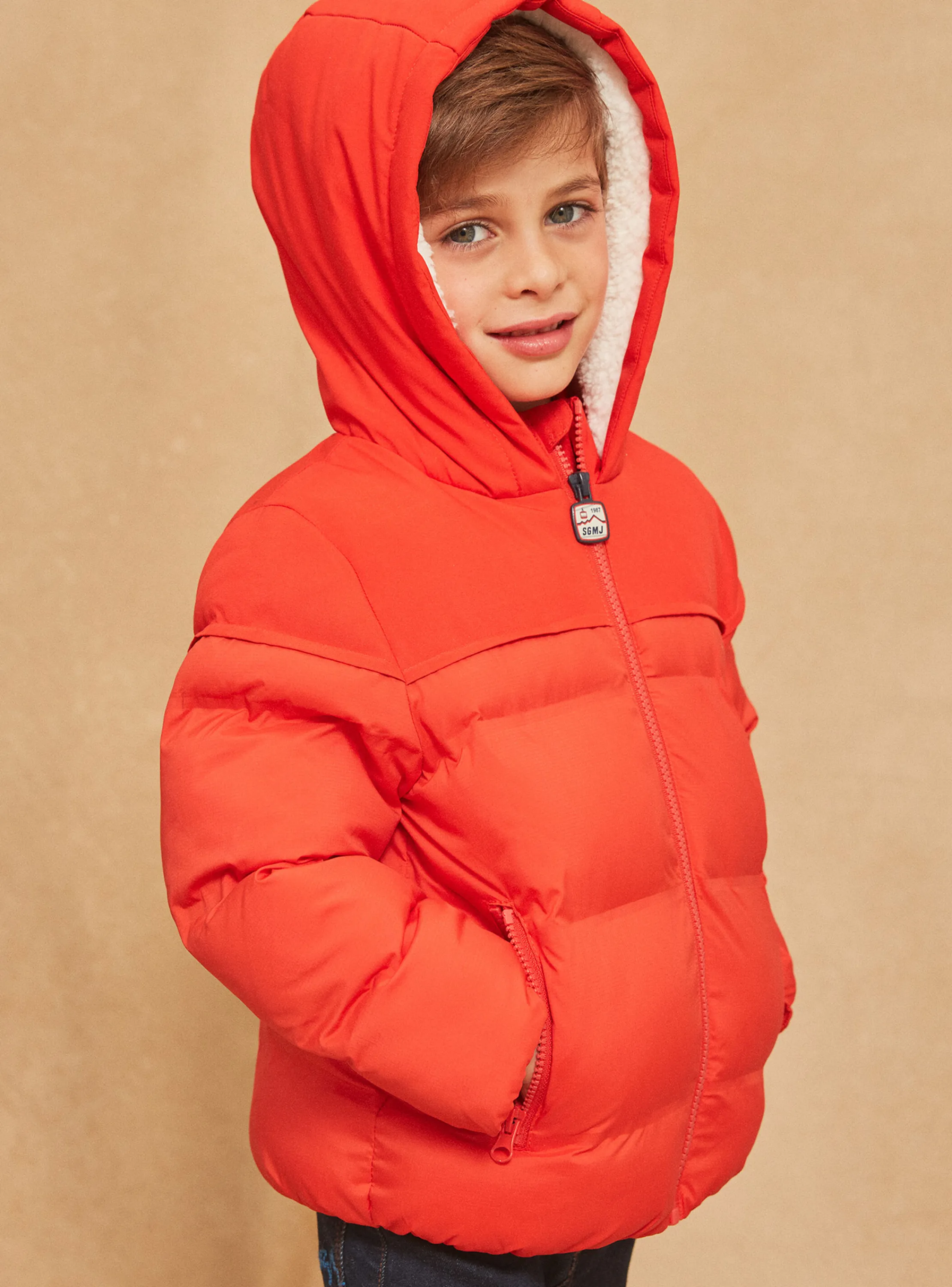 Fashion Sergent Major Red down jacket with hood