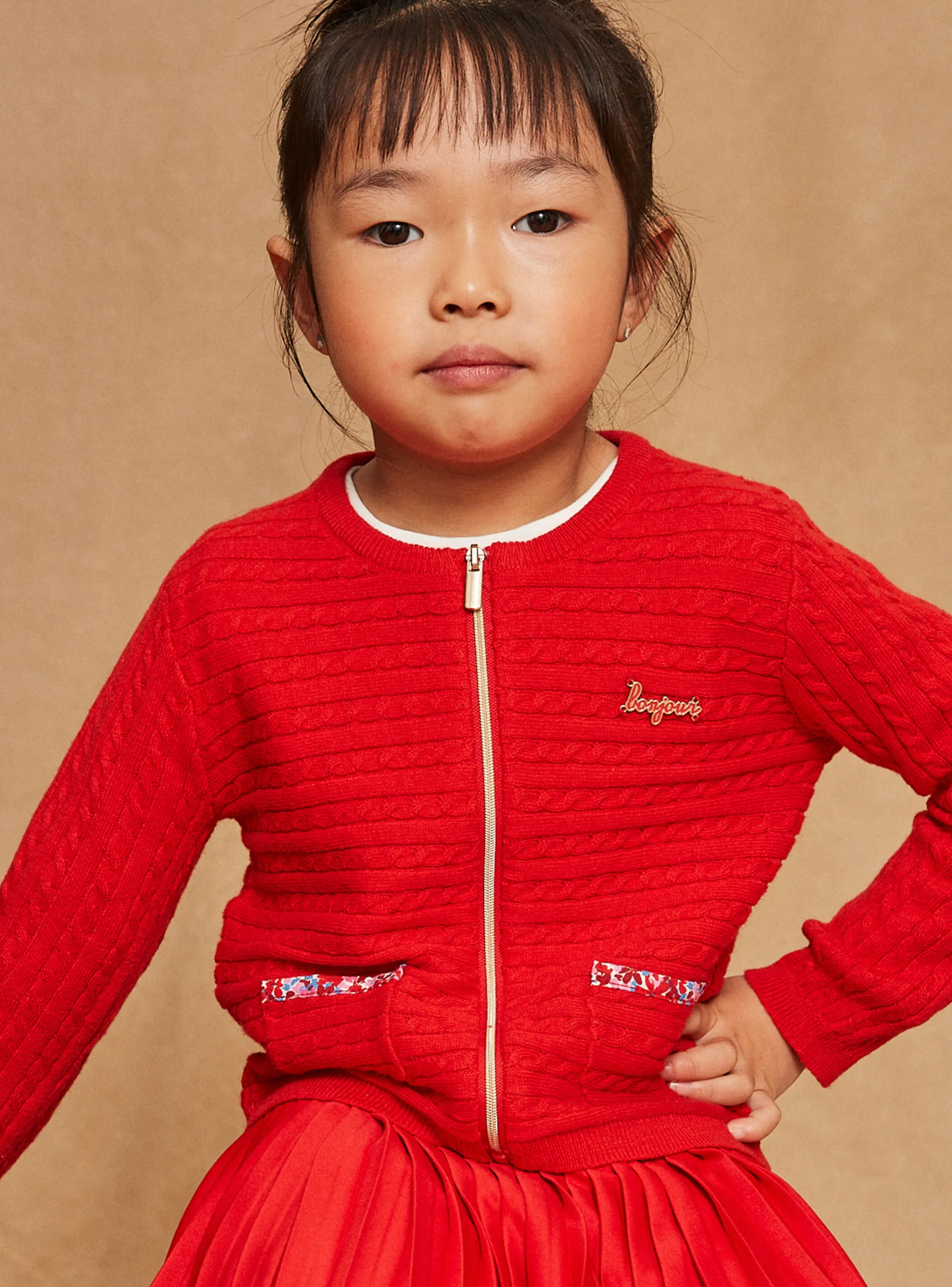 Cheap Sergent Major Red long-sleeved cardigan