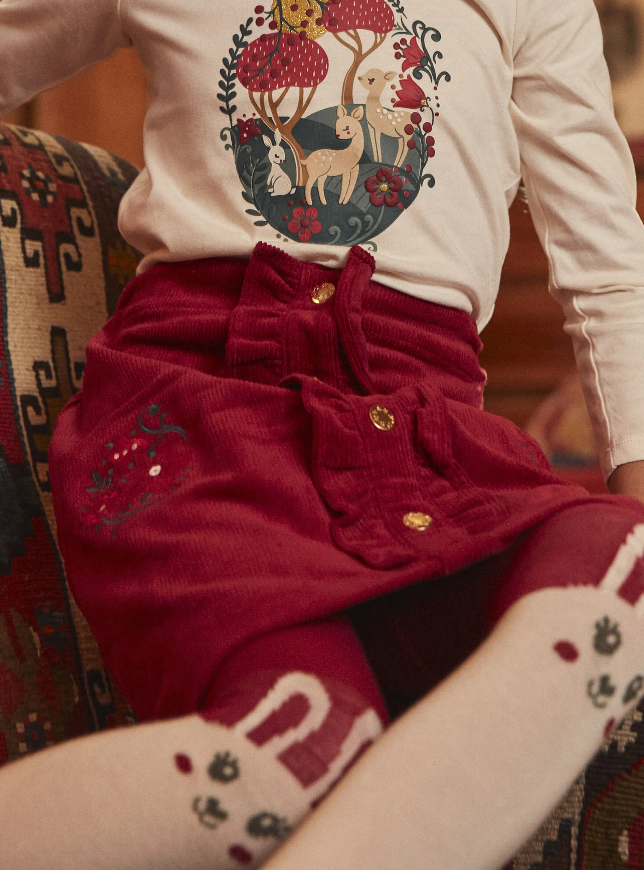 Best Sale Sergent Major Red velvet skirt