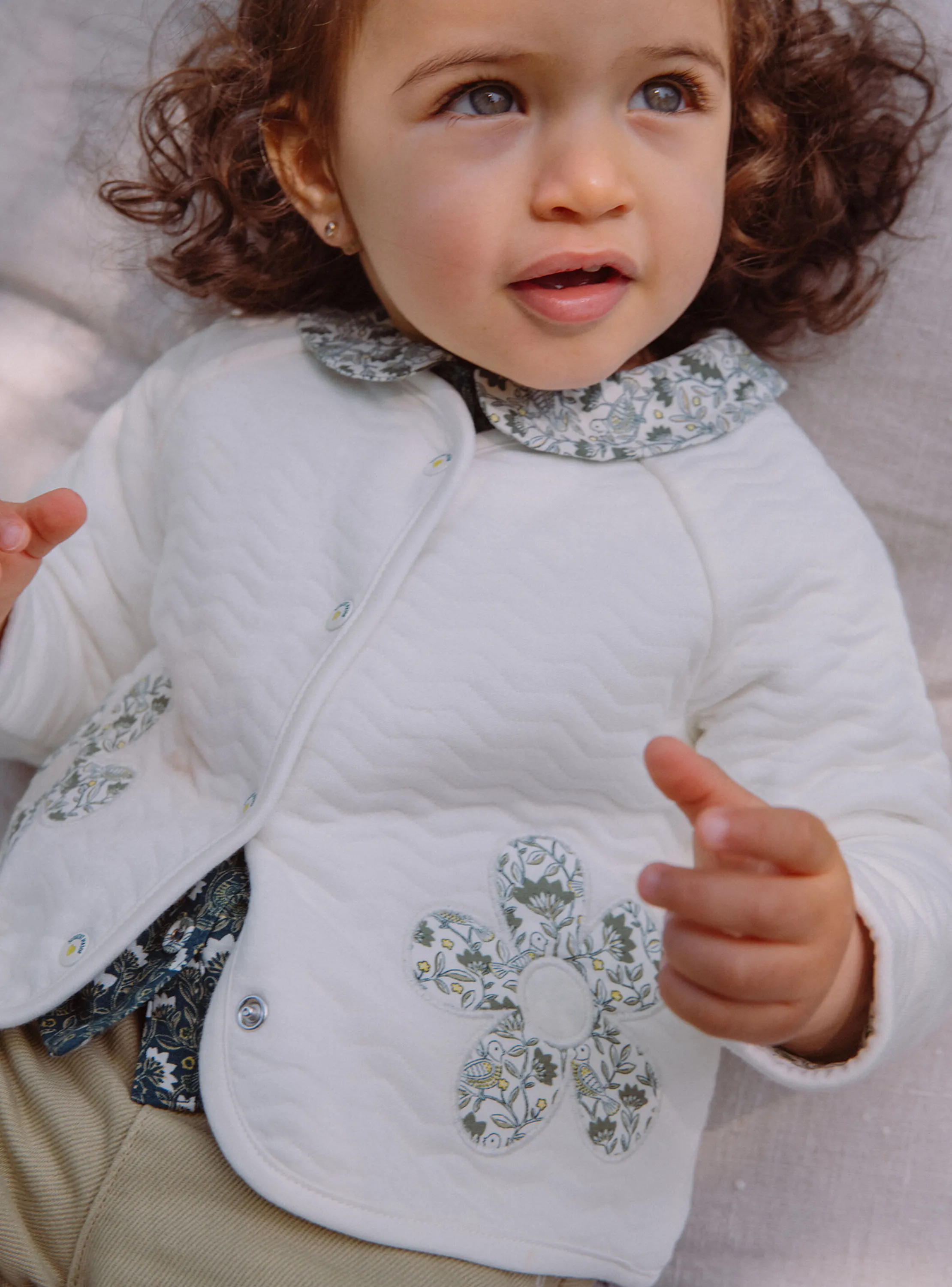 Clearance Sergent Major Reversible ecru cardigan in tubique