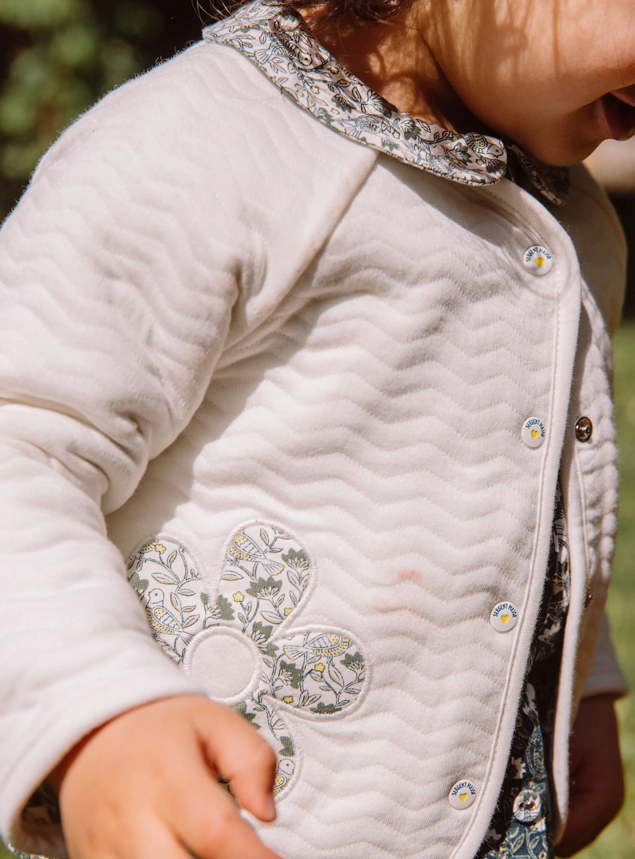 Clearance Sergent Major Reversible ecru cardigan in tubique